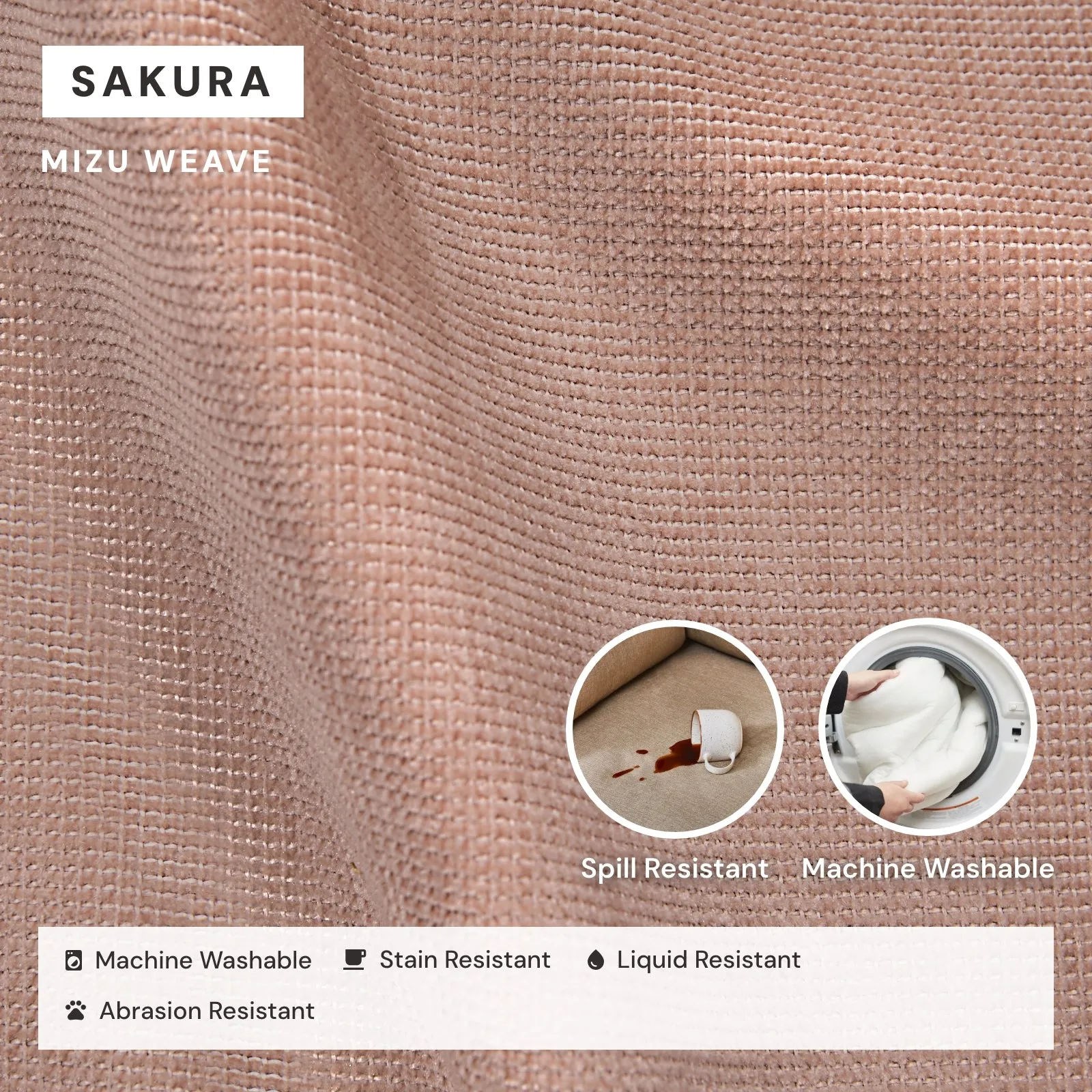 Modular Washable 4-Seater Sofa   Armchair Set in Sakura | Memorix  Seat | Contour Pillow