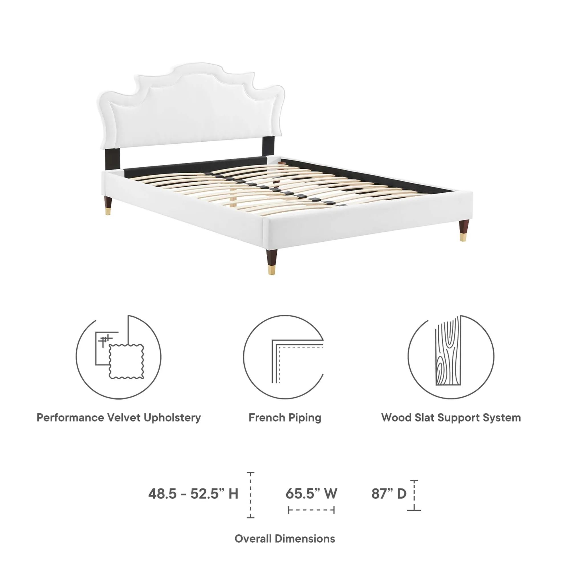 Neena Performance Velvet Bed by Modway