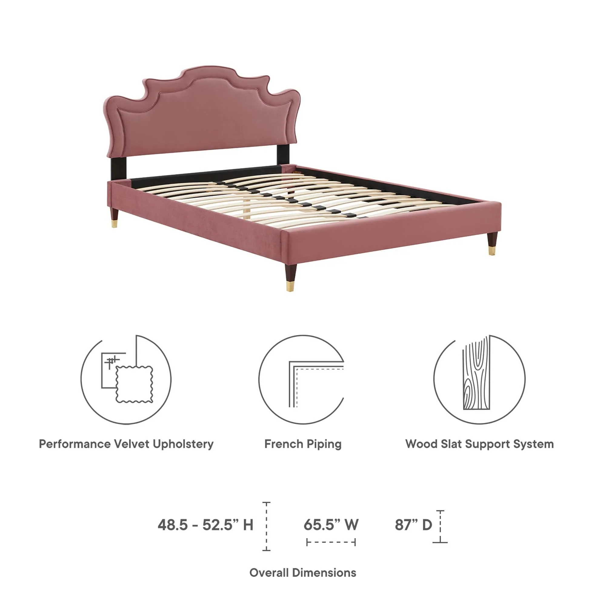 Neena Performance Velvet Bed by Modway