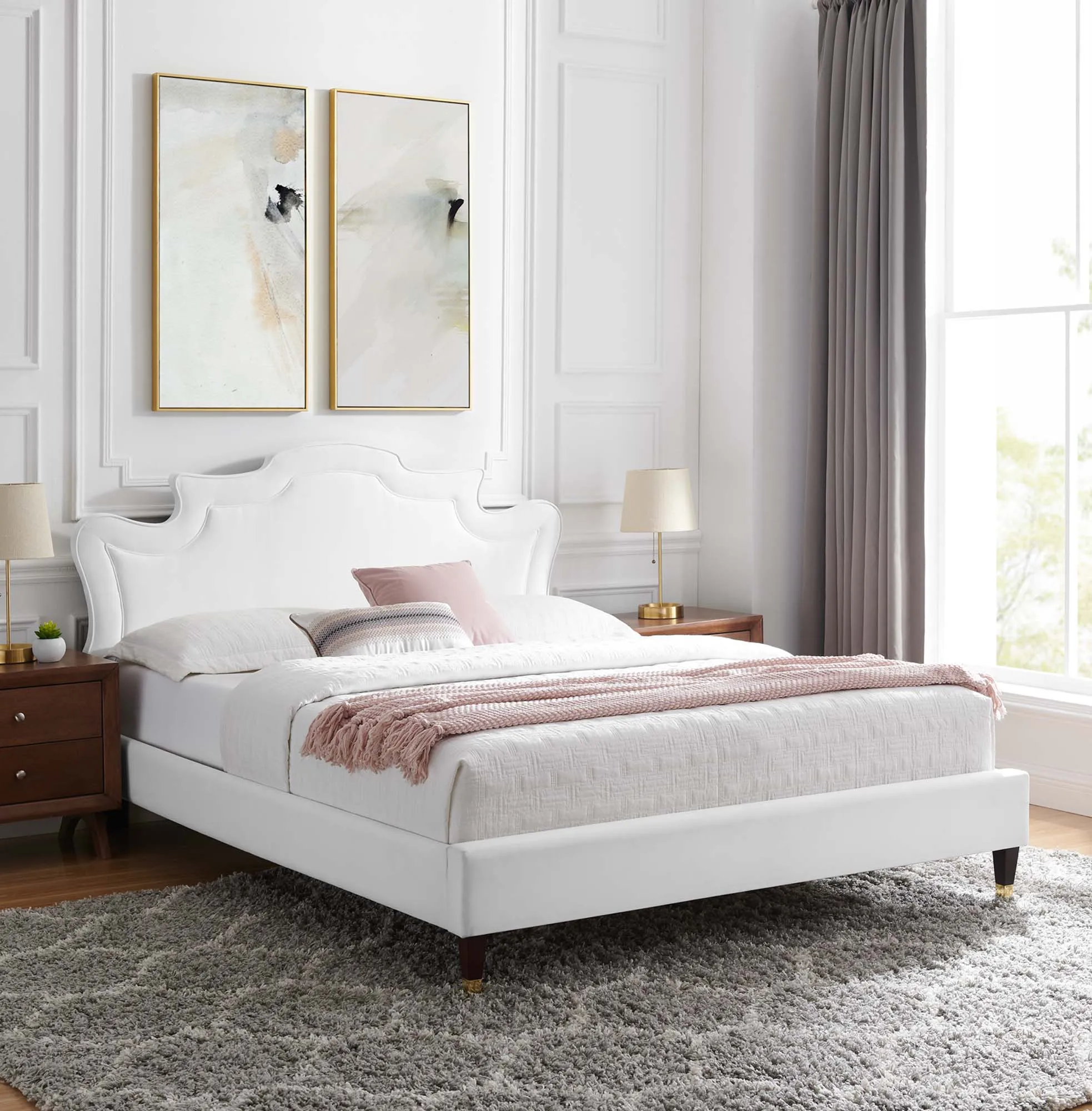 Neena Performance Velvet Bed by Modway