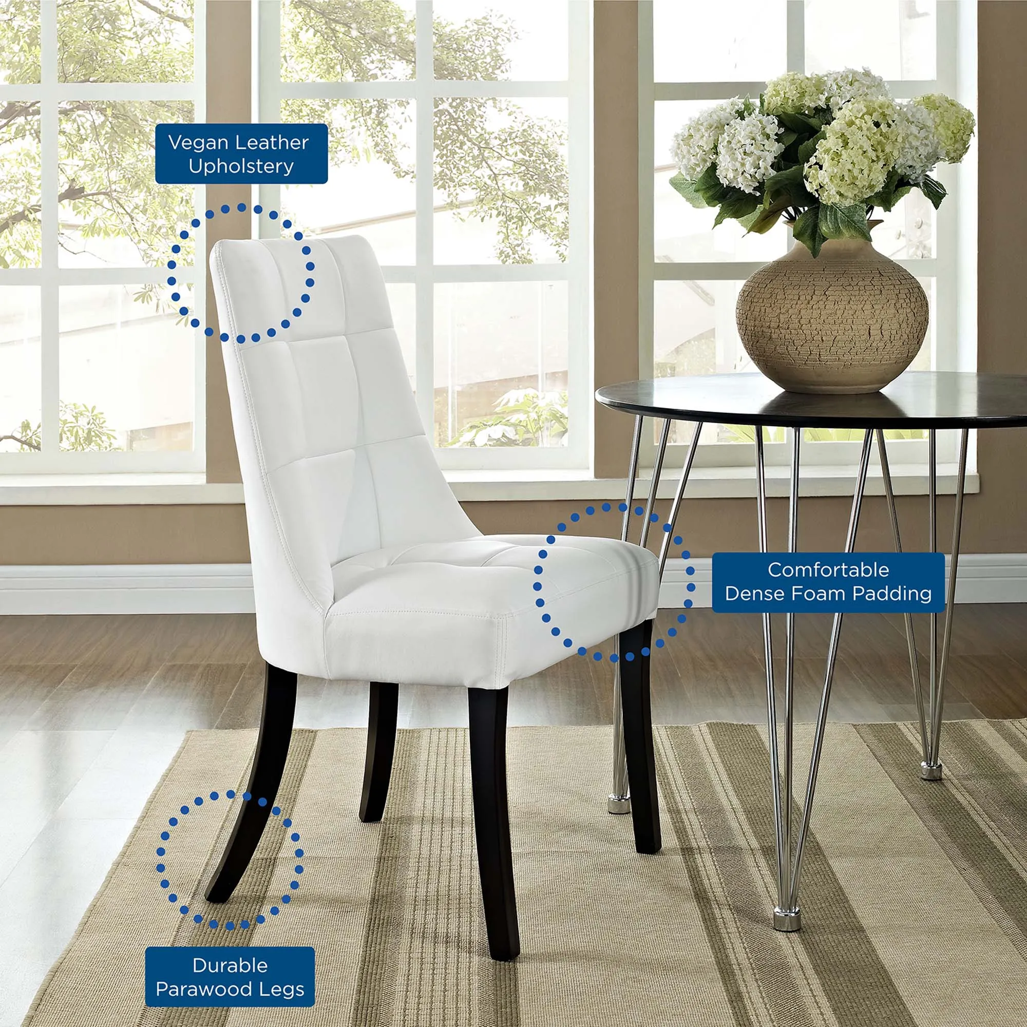 Noblesse Dining Vinyl Side Chair by Modway