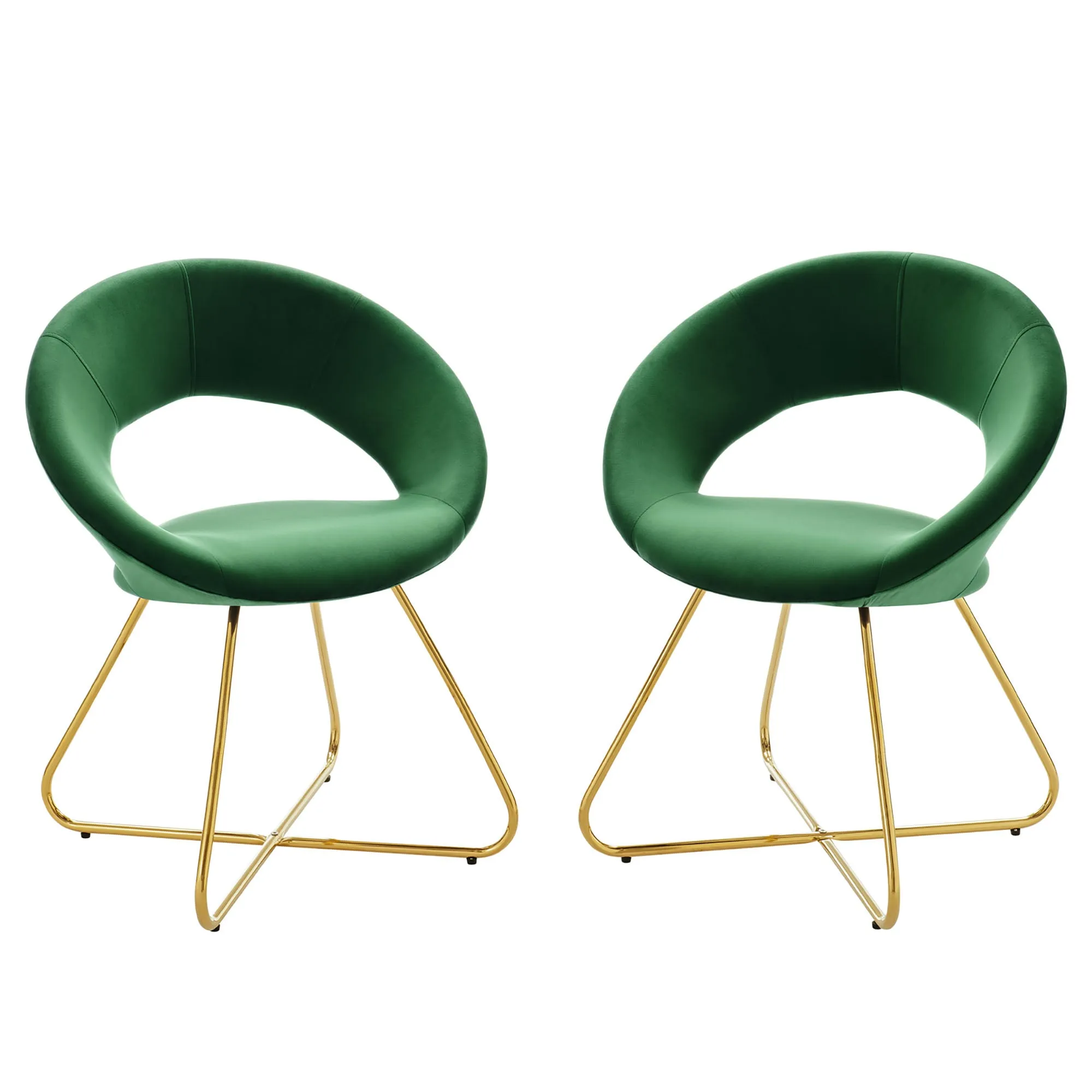 Nouvelle Performance Velvet Dining Chair Set of 2 by Modway