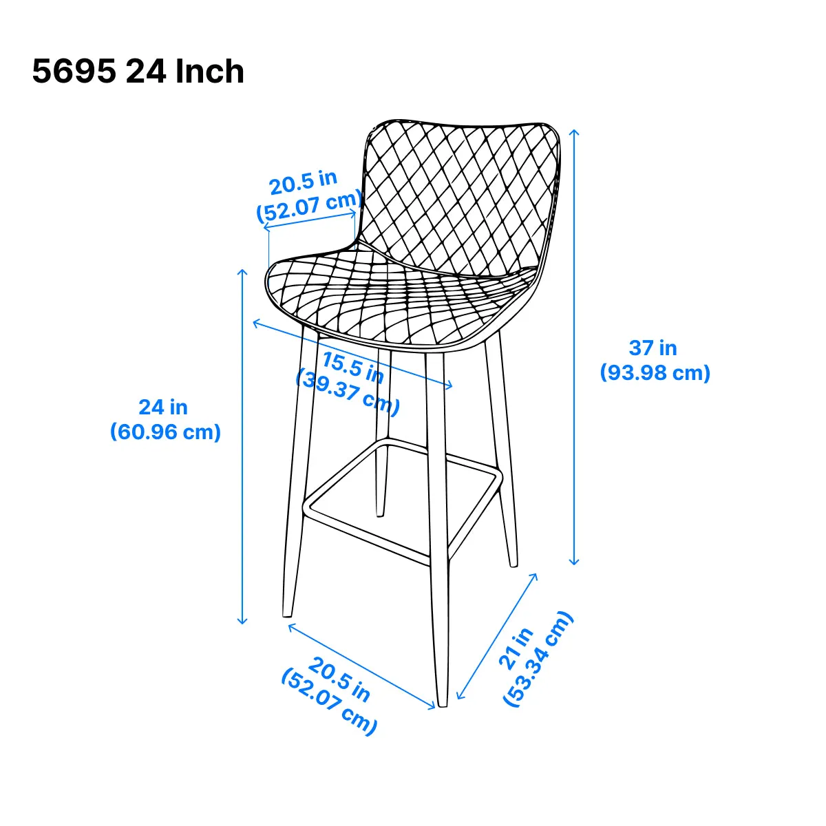 Nya Counter Stool - Grey - Set of Two
