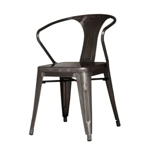 Oxford Metal Arm Chair- Set of 4 GUNMETAL