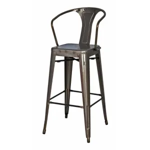 Oxford Metal Counter Chair- Set of 4 GUNMETAL