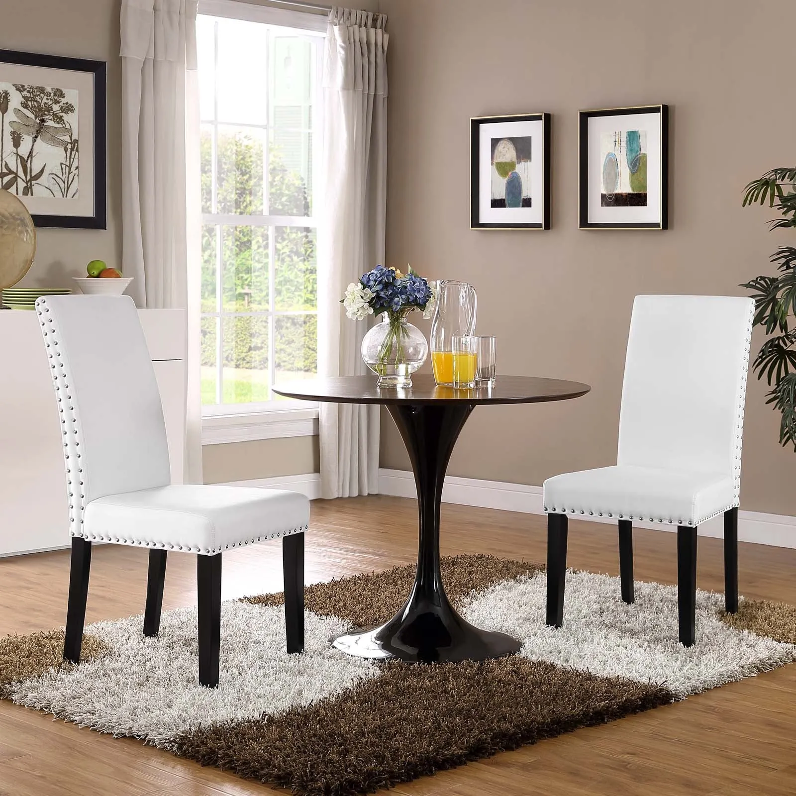 Parcel Dining Side Chair Vinyl Set of 2 by Modway