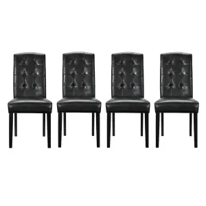 Perdure Dining Chairs Vinyl Set of 4 by Modway