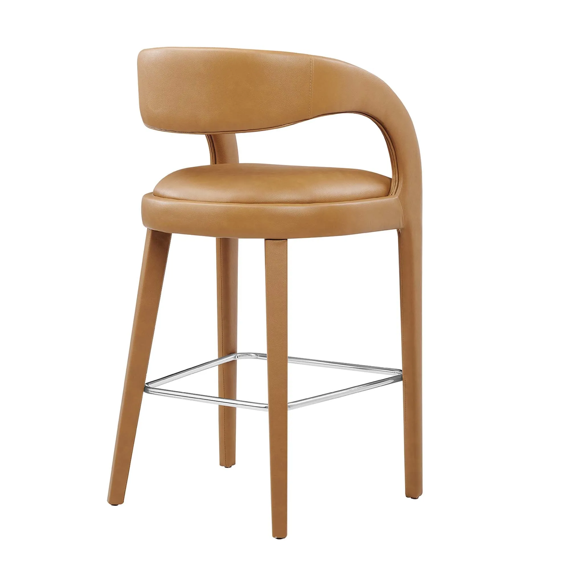 Pinnacle Vegan Leather Bar Stool Set of Two by Modway