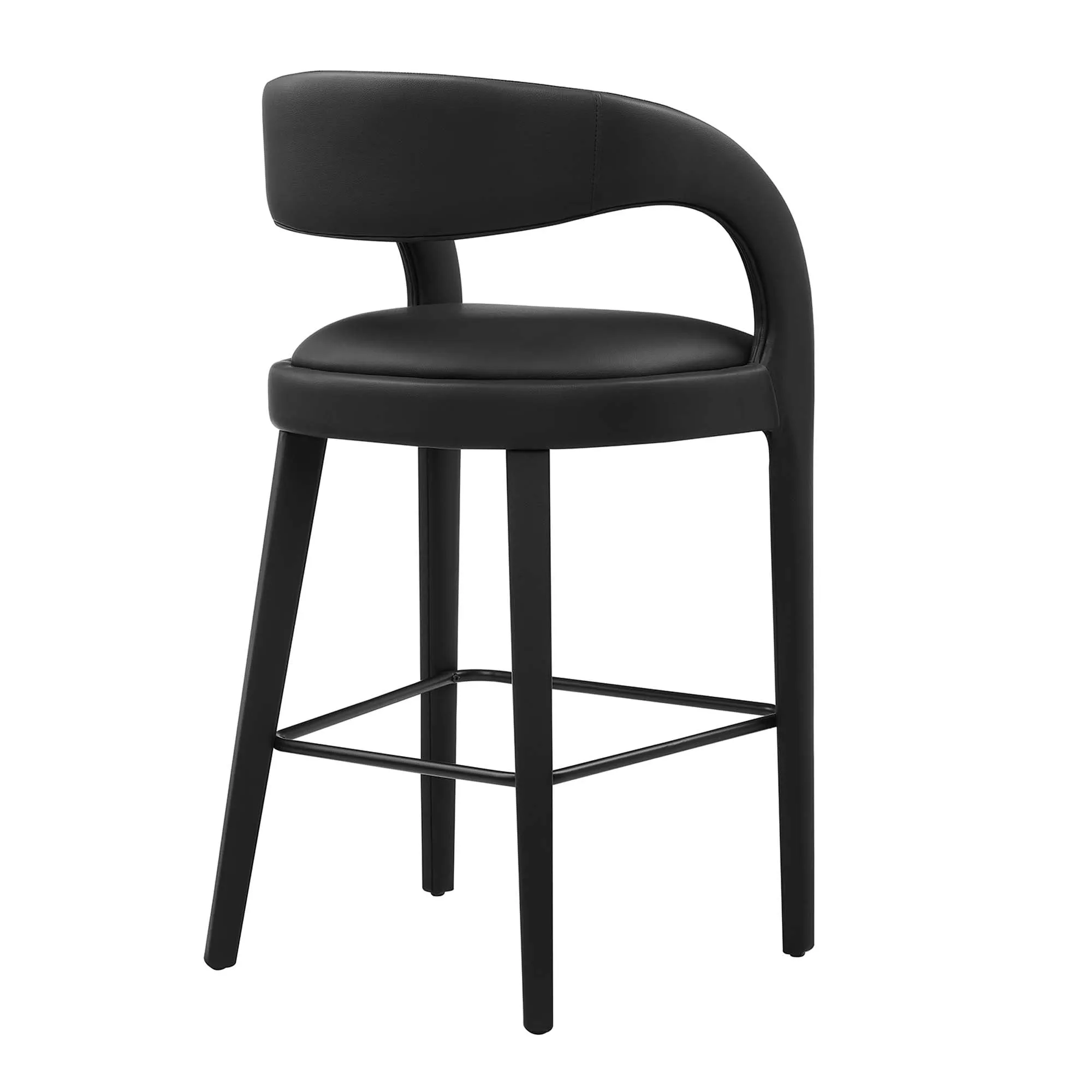 Pinnacle Vegan Leather Bar Stool Set of Two by Modway