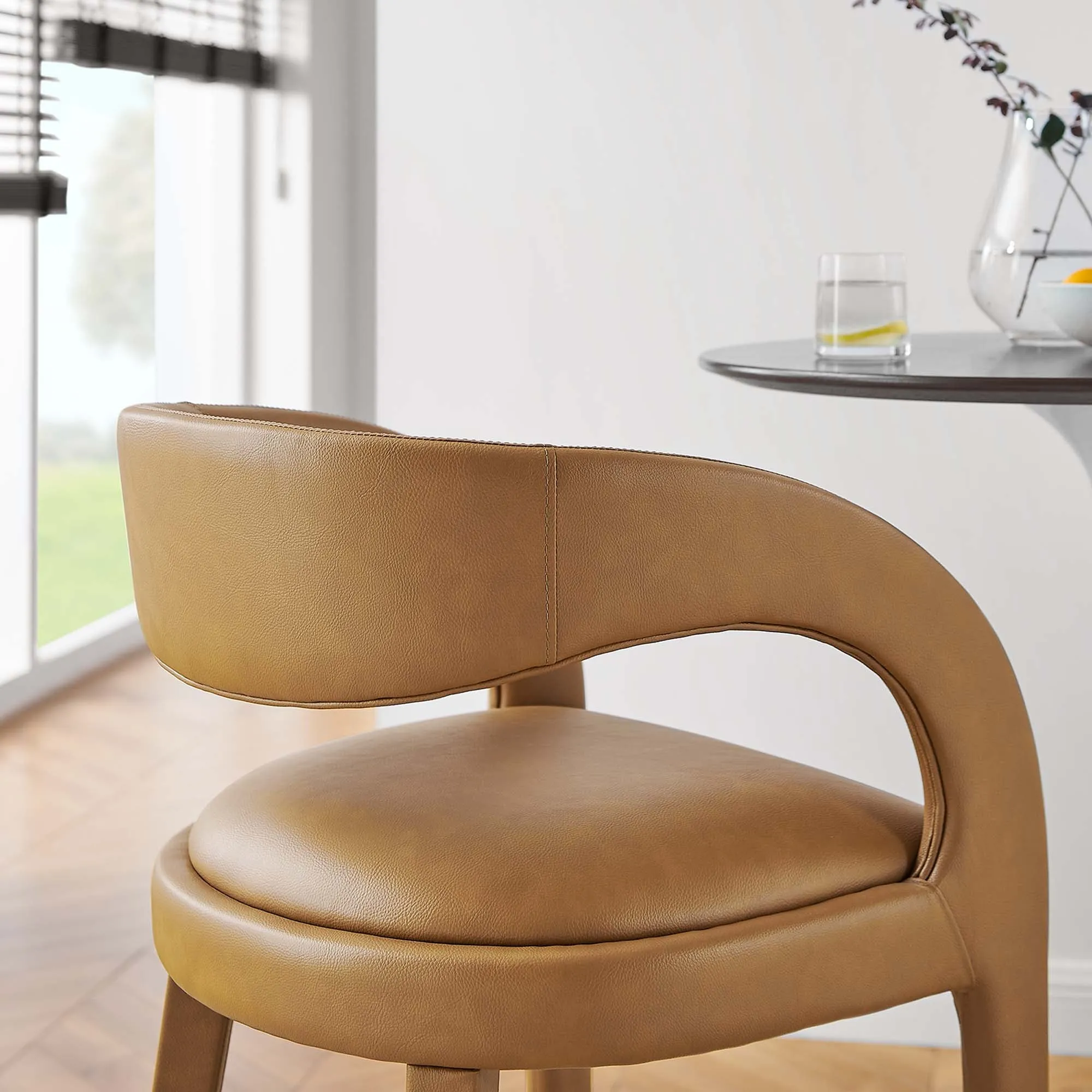 Pinnacle Vegan Leather Bar Stool Set of Two by Modway