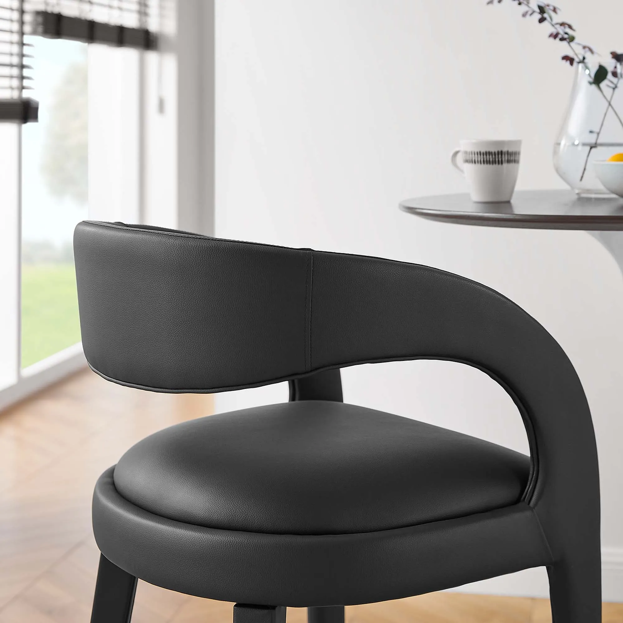 Pinnacle Vegan Leather Bar Stool Set of Two by Modway