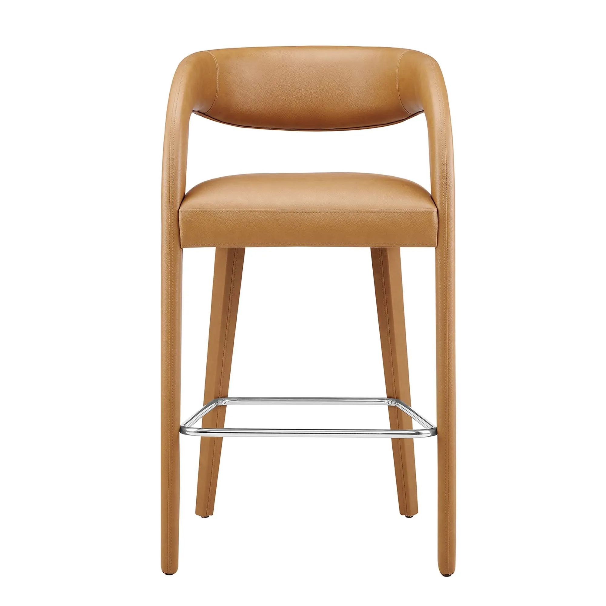 Pinnacle Vegan Leather Bar Stool Set of Two by Modway