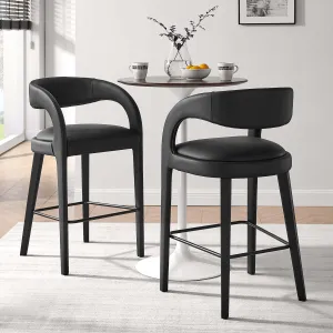 Pinnacle Vegan Leather Bar Stool Set of Two by Modway