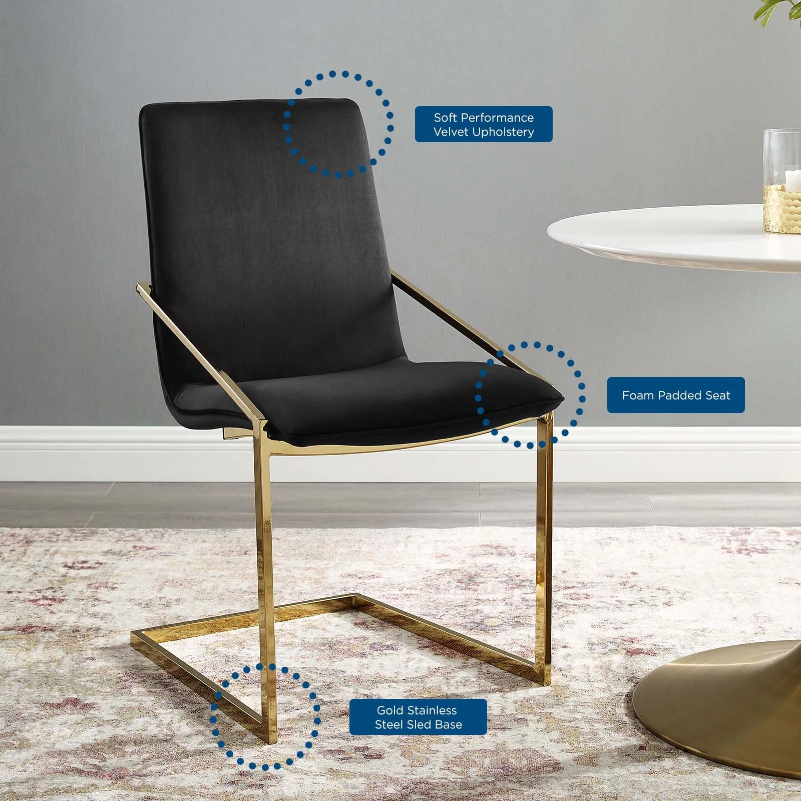 Pitch Performance Velvet Dining Armchair by Modway