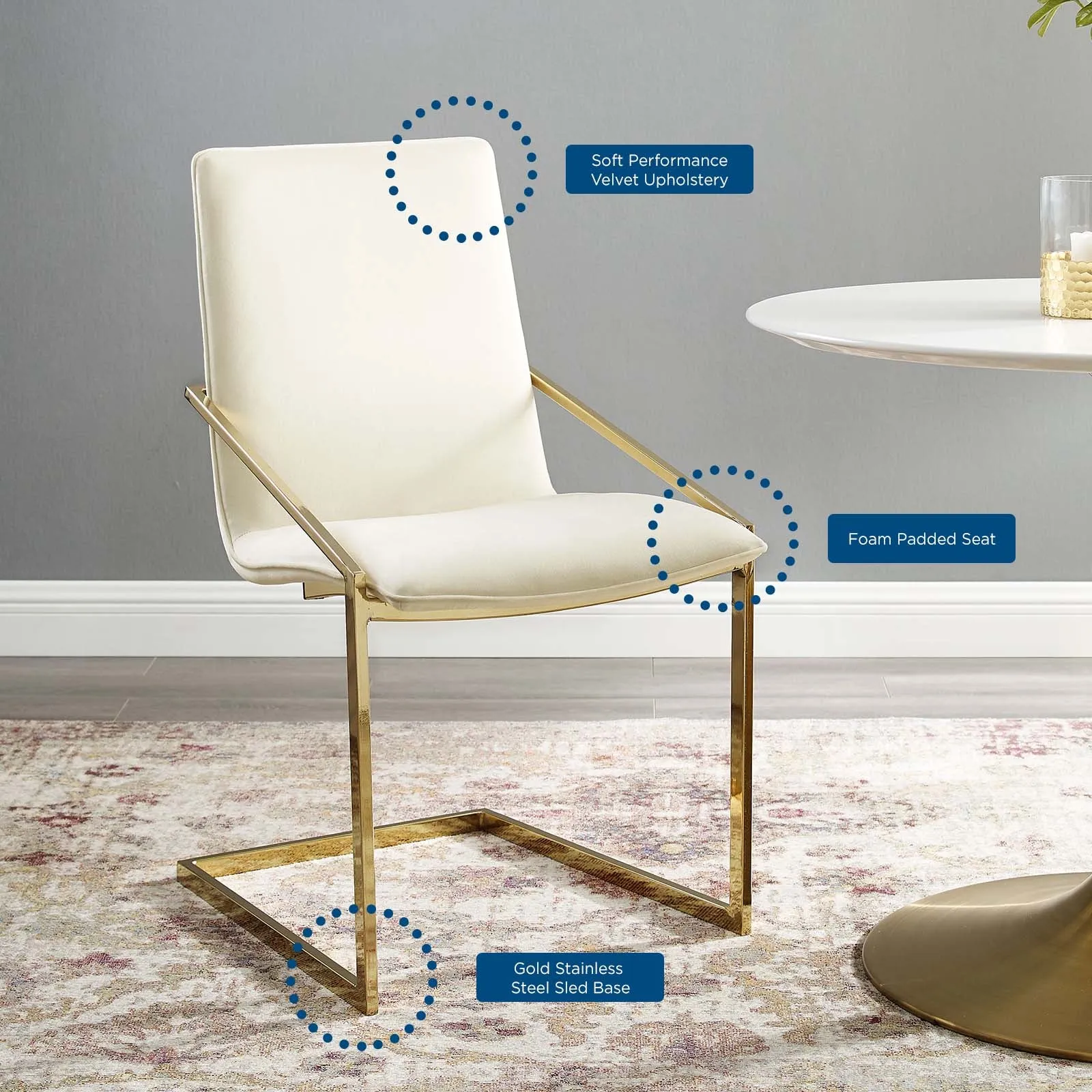 Pitch Performance Velvet Dining Armchair by Modway