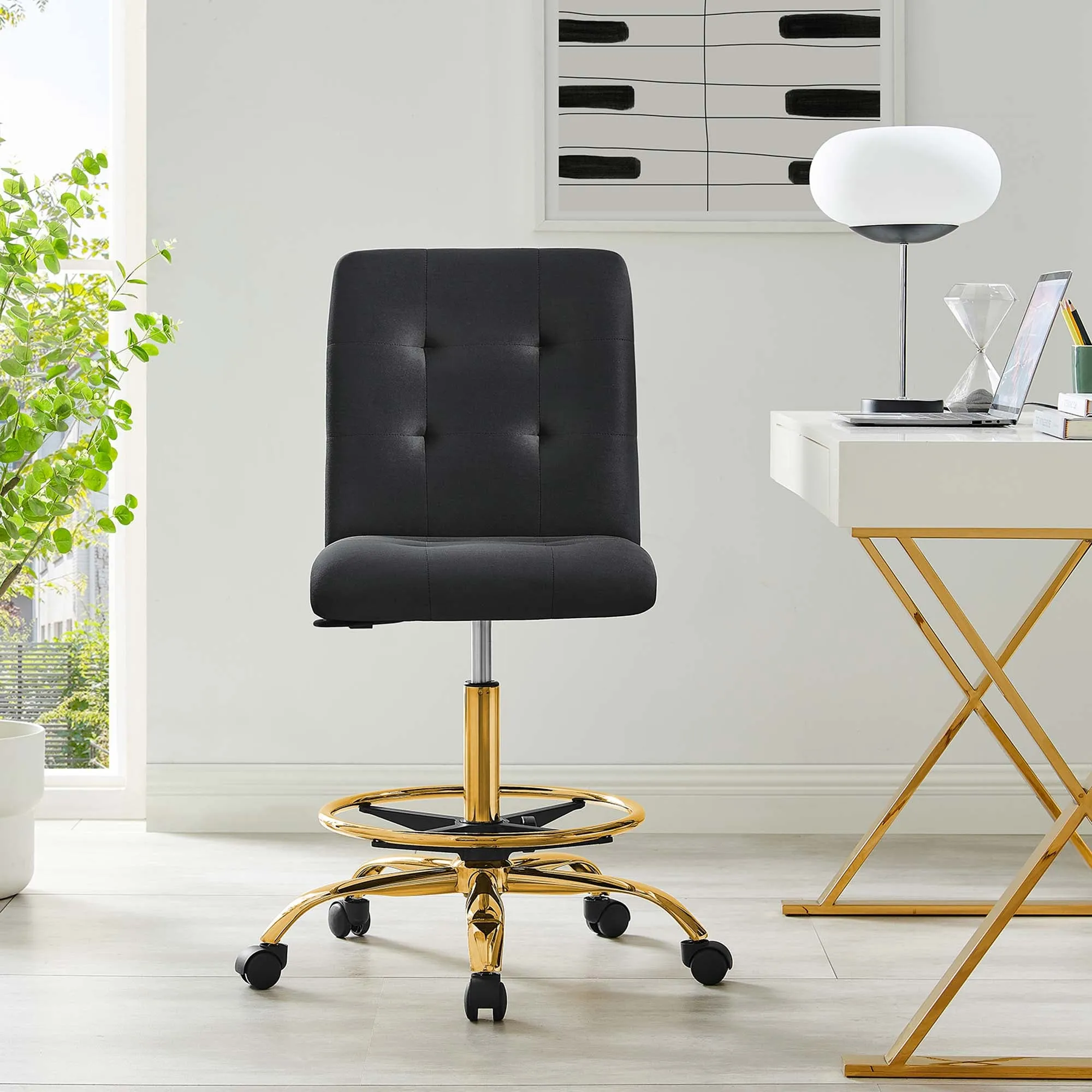 Prim Armless Performance Velvet Drafting Chair by Modway