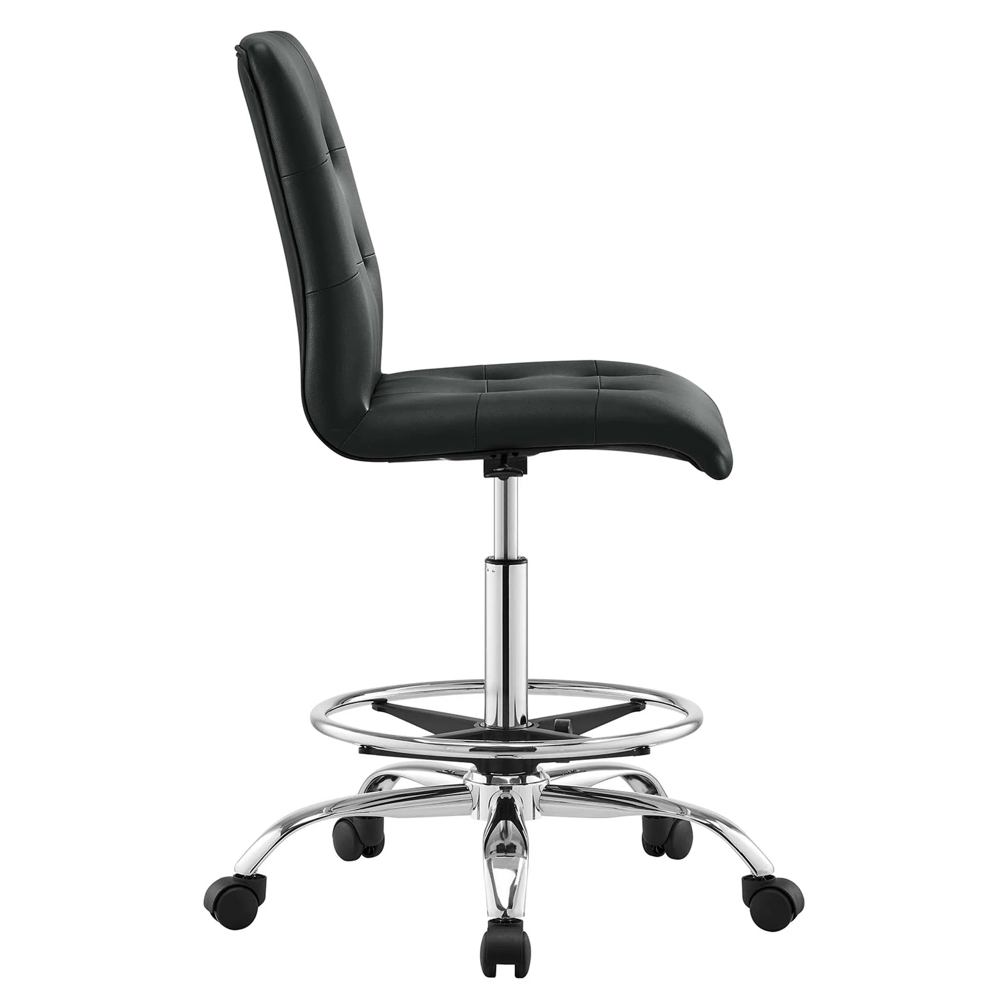 Prim Armless Vegan Leather Drafting Chair by Modway