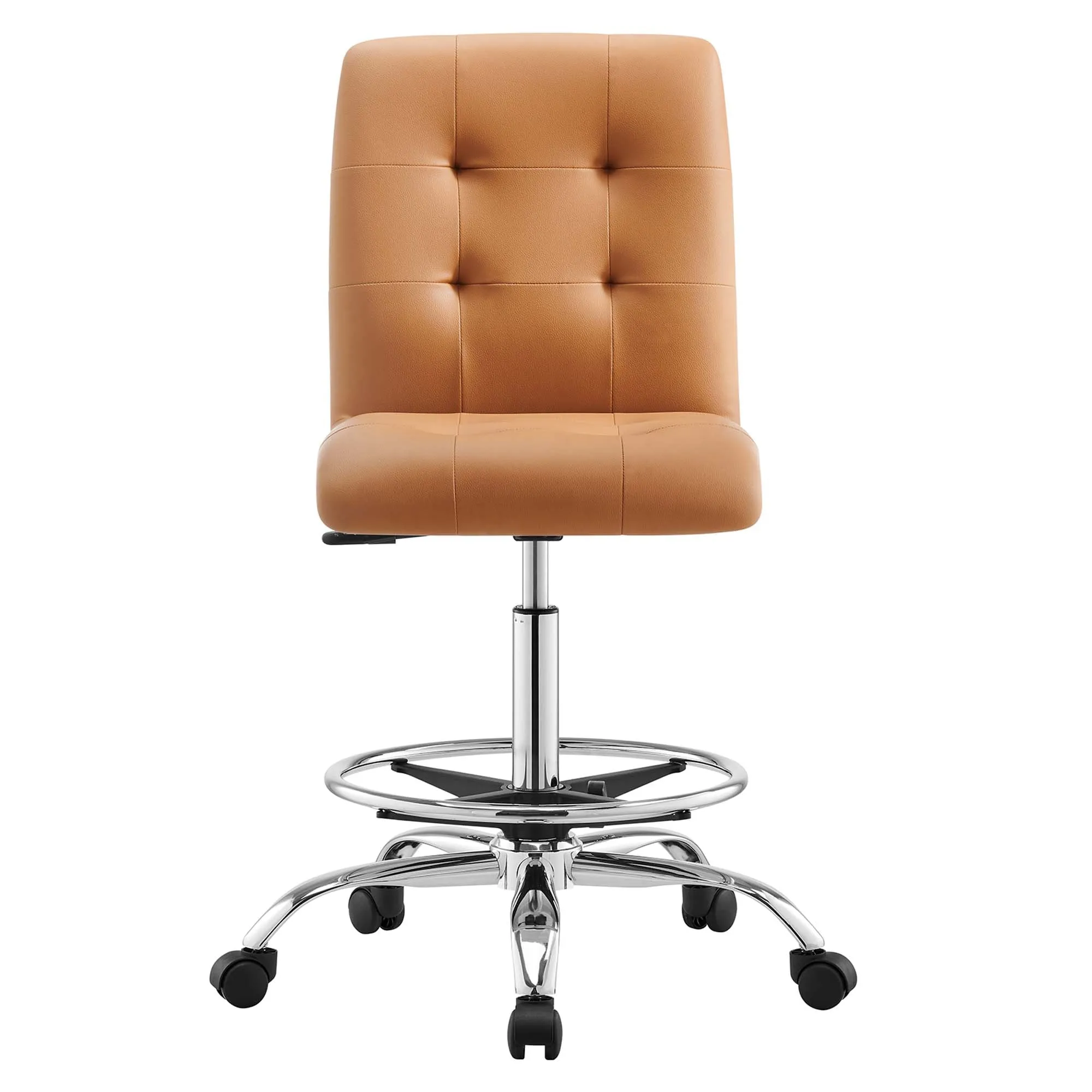 Prim Armless Vegan Leather Drafting Chair by Modway