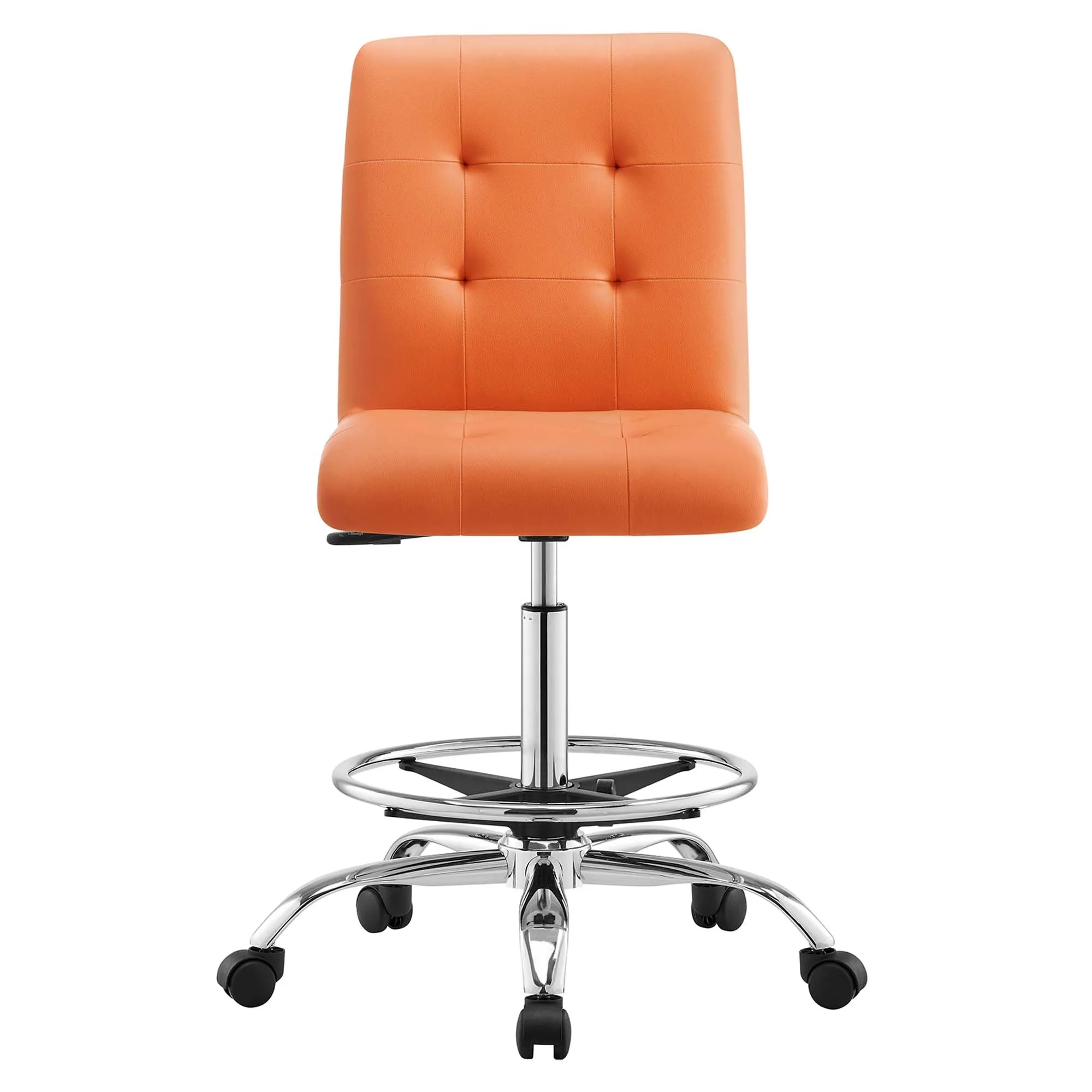 Prim Armless Vegan Leather Drafting Chair by Modway