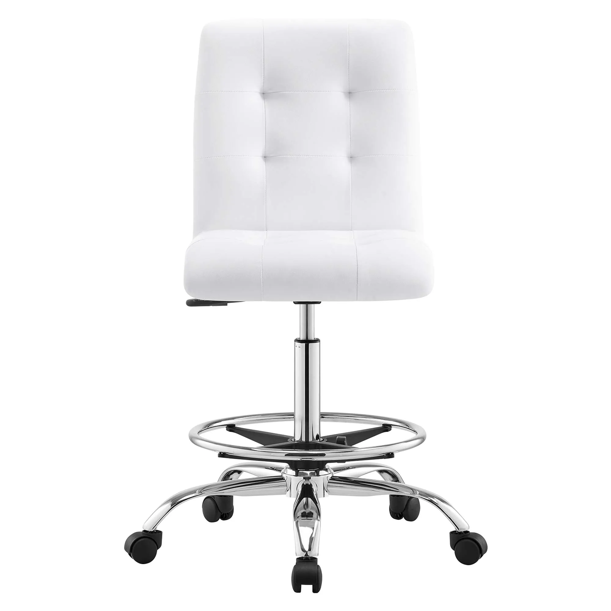 Prim Armless Vegan Leather Drafting Chair by Modway