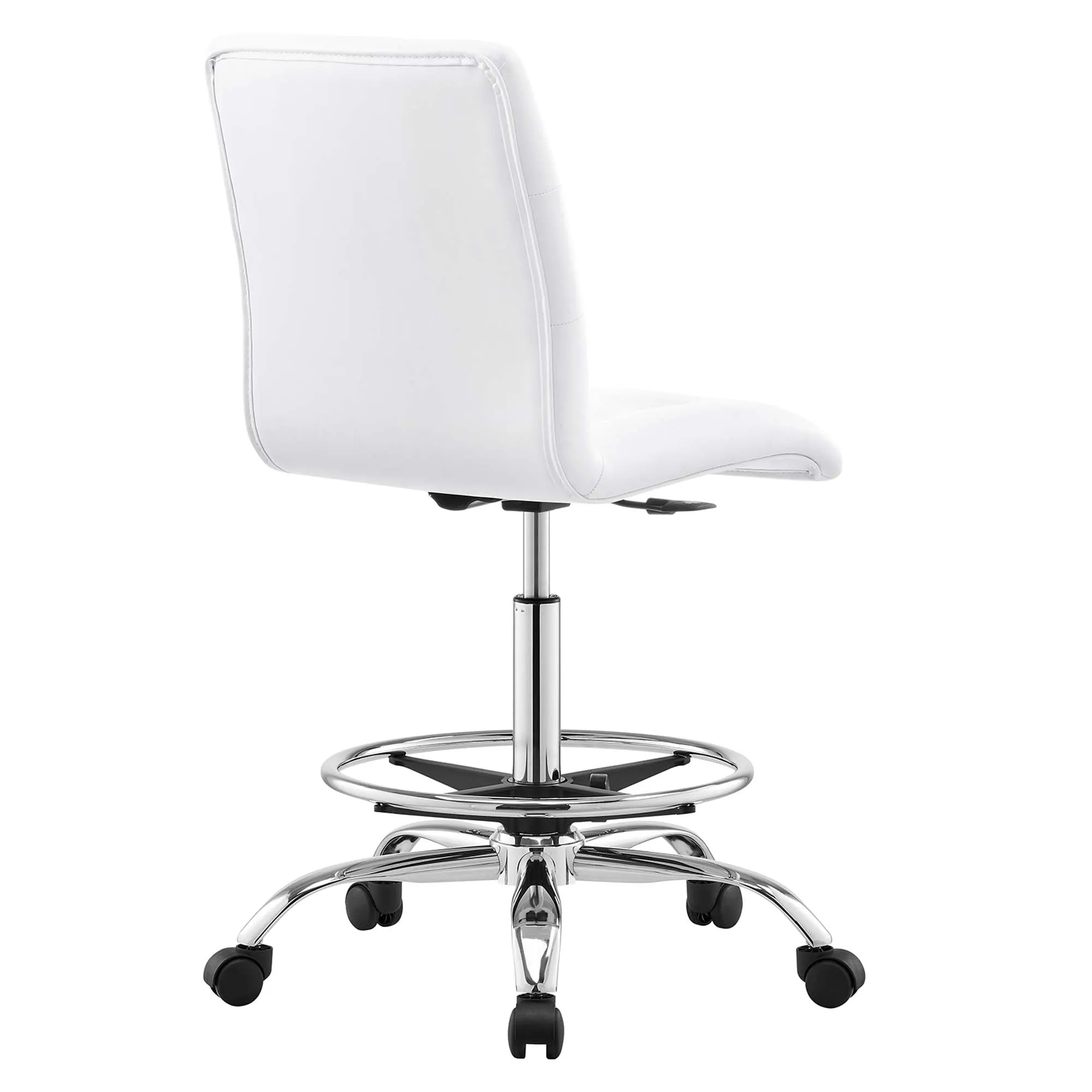 Prim Armless Vegan Leather Drafting Chair by Modway