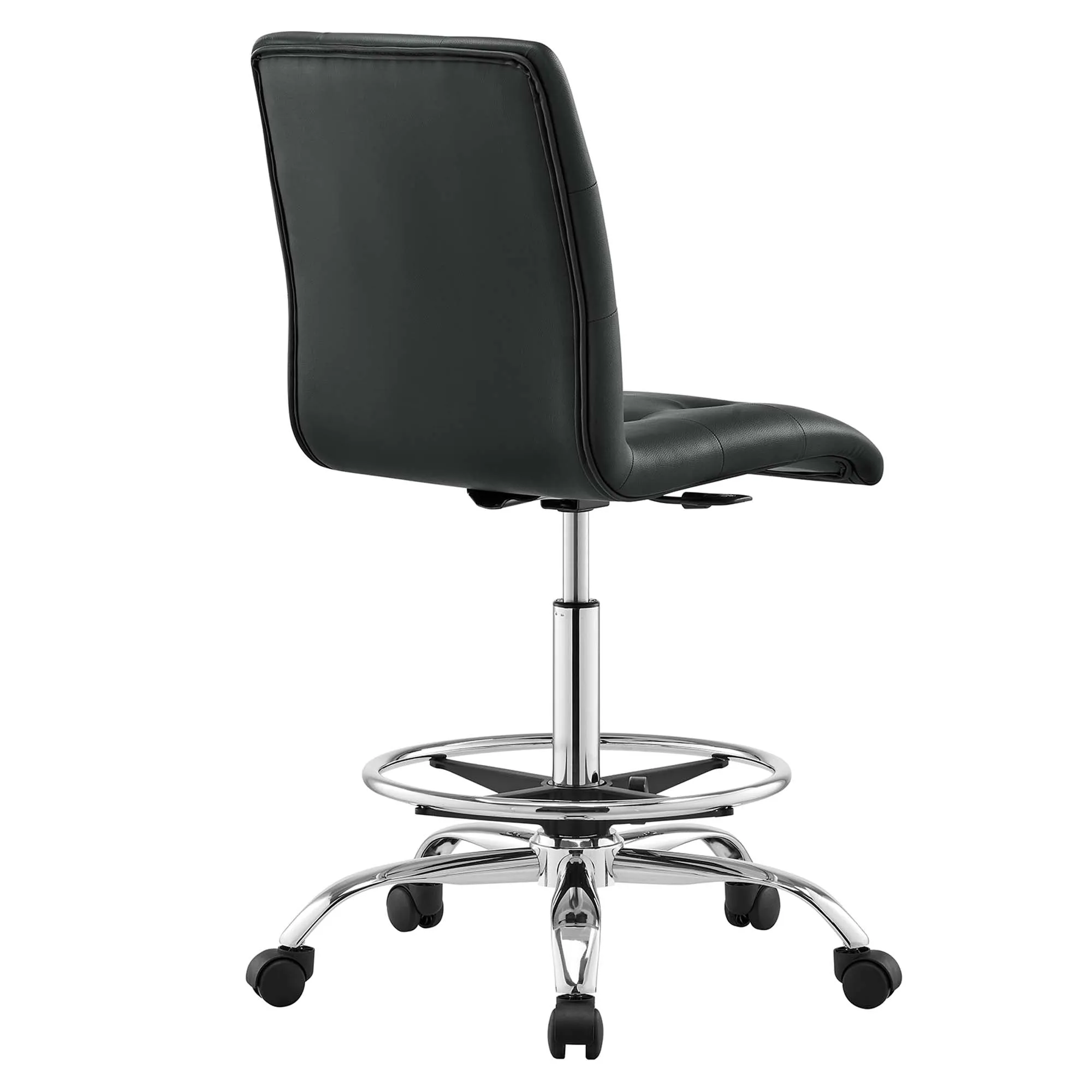 Prim Armless Vegan Leather Drafting Chair by Modway