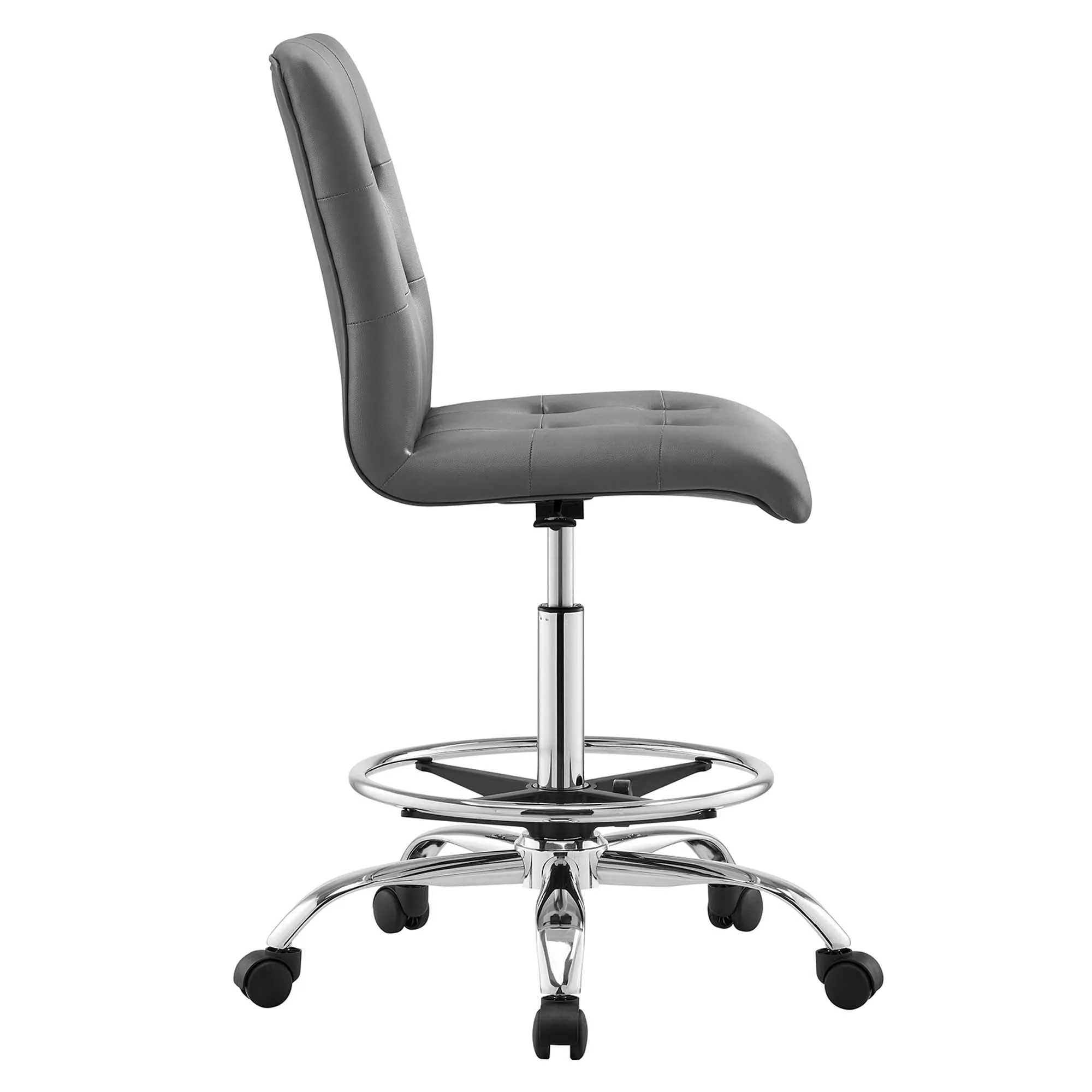 Prim Armless Vegan Leather Drafting Chair by Modway