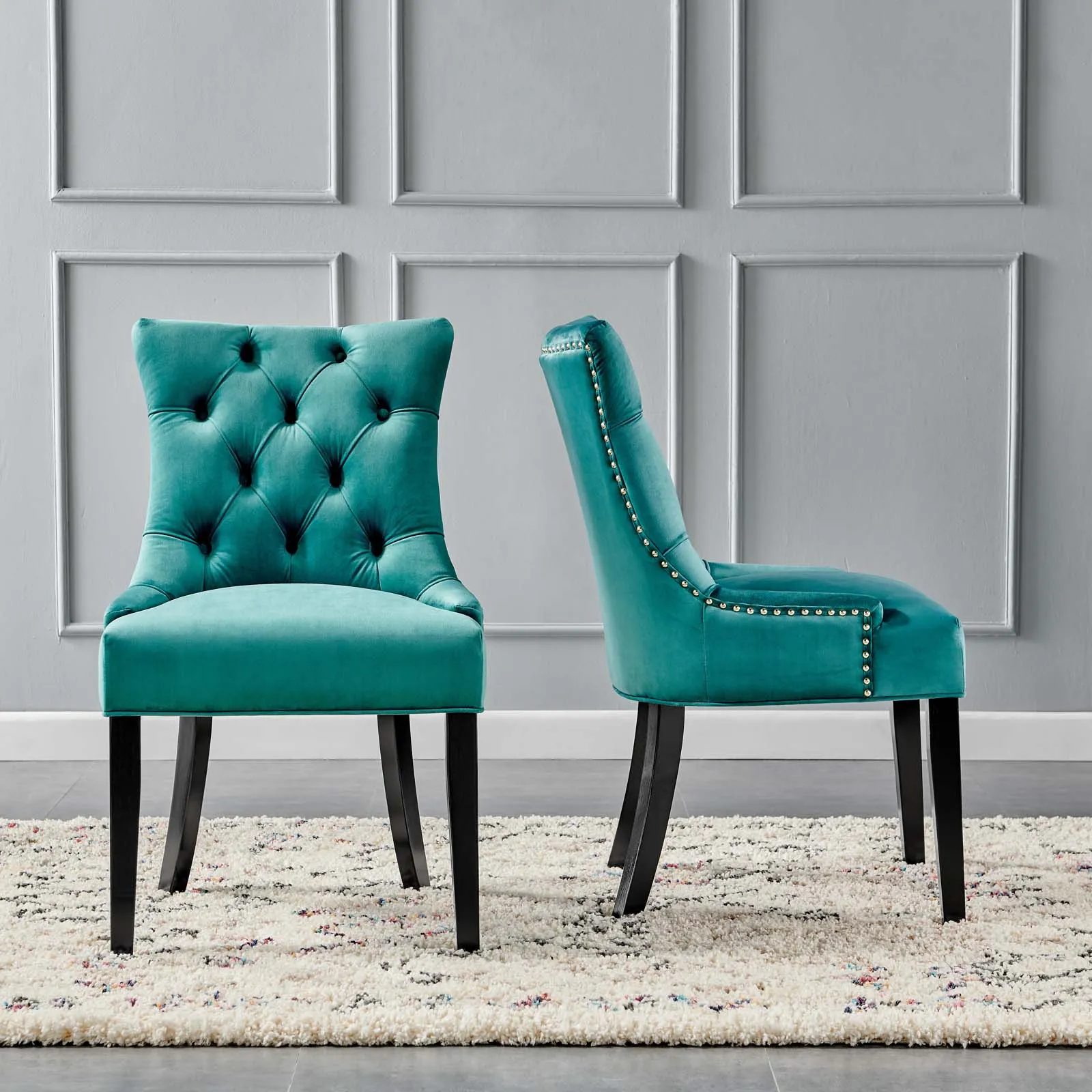 Regent Tufted Performance Velvet Dining Side Chairs - Set of 2 by Modway