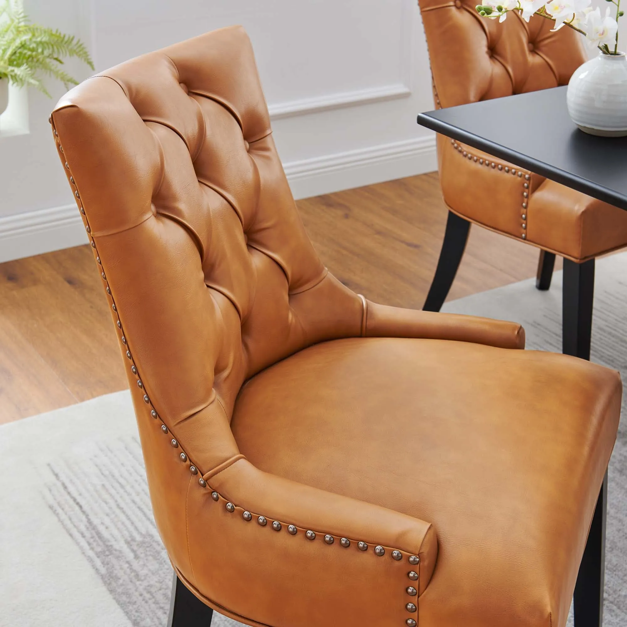 Regent Tufted Vegan Leather Dining Chair by Modway