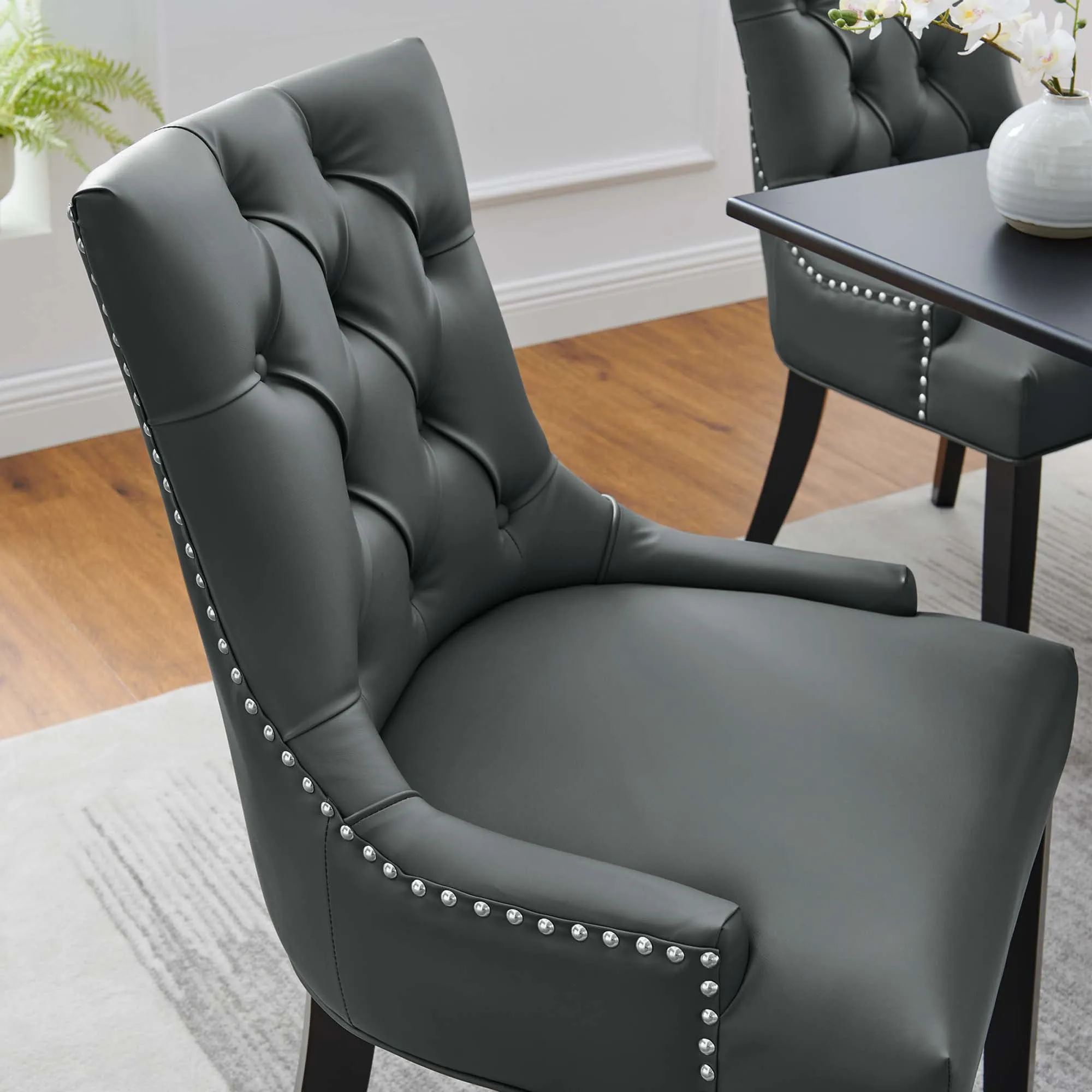 Regent Tufted Vegan Leather Dining Chair by Modway
