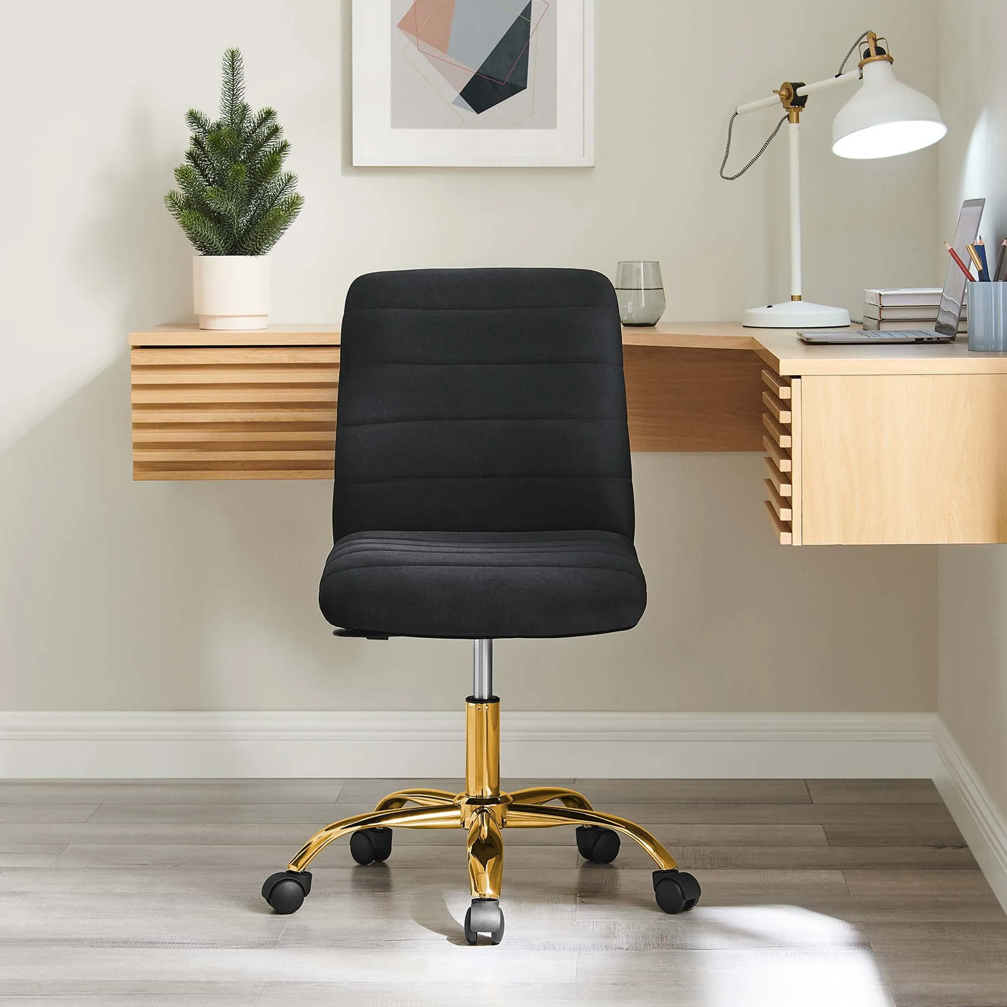 Ripple Armless Performance Velvet Office Chair by Modway
