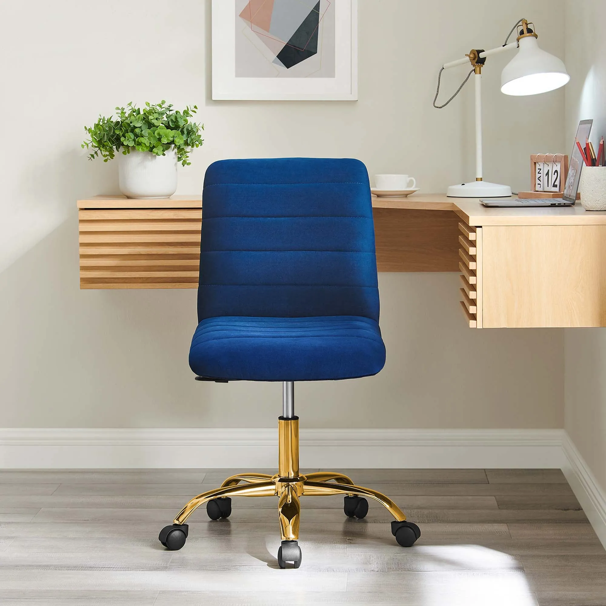 Ripple Armless Performance Velvet Office Chair by Modway