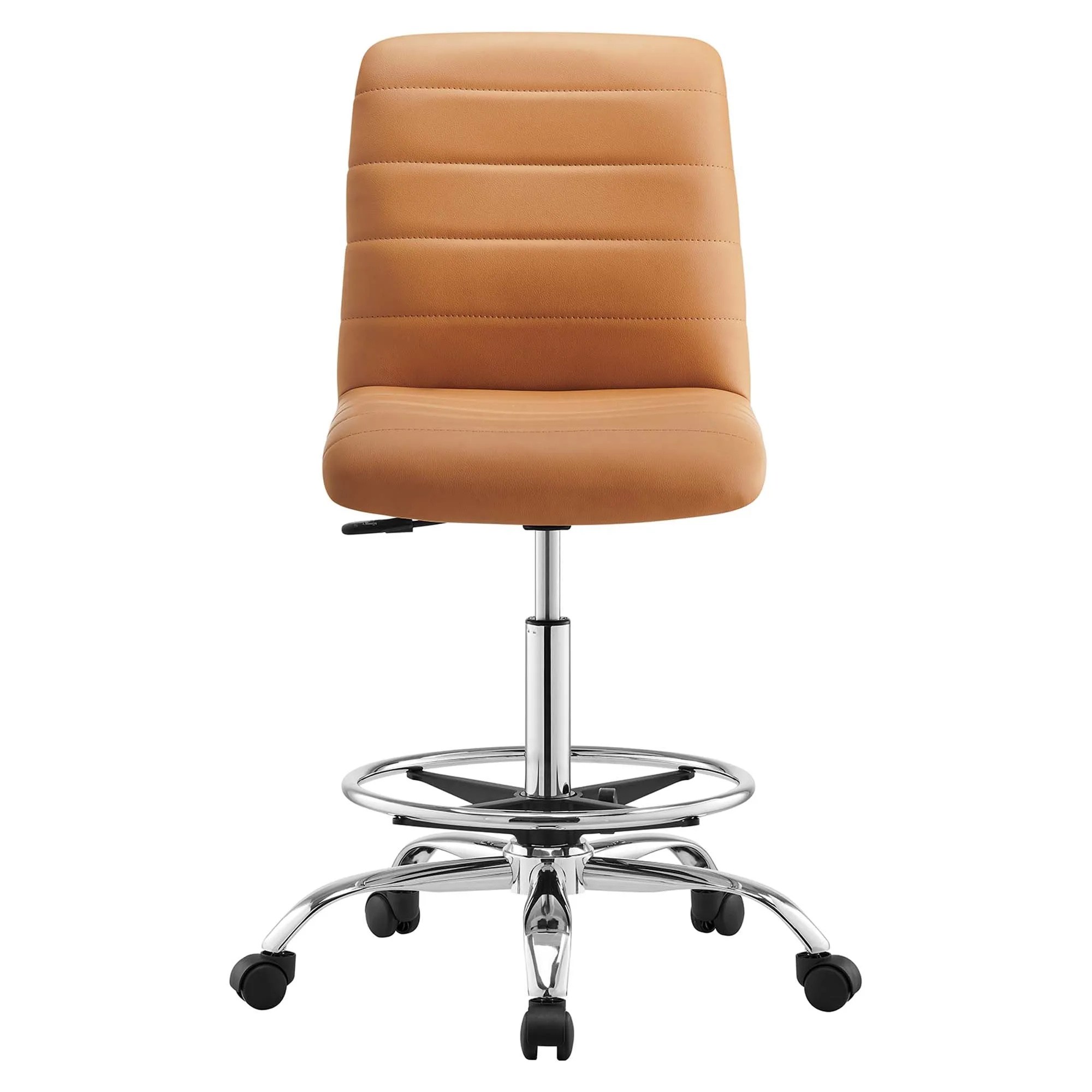 Ripple Armless Vegan Leather Drafting Chair by Modway