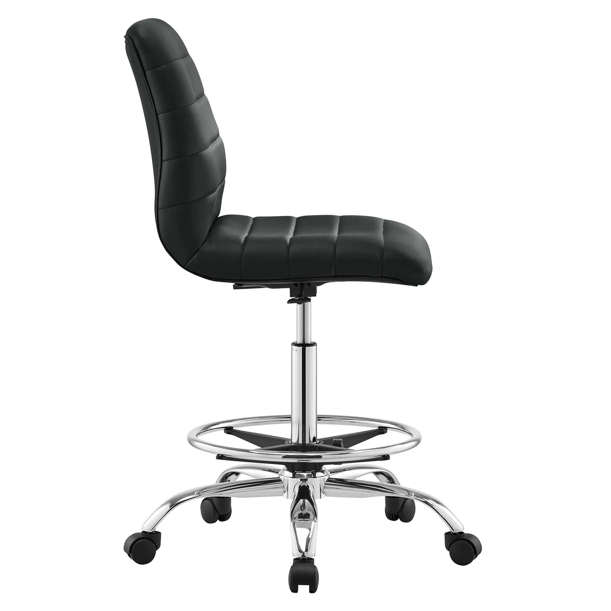 Ripple Armless Vegan Leather Drafting Chair by Modway
