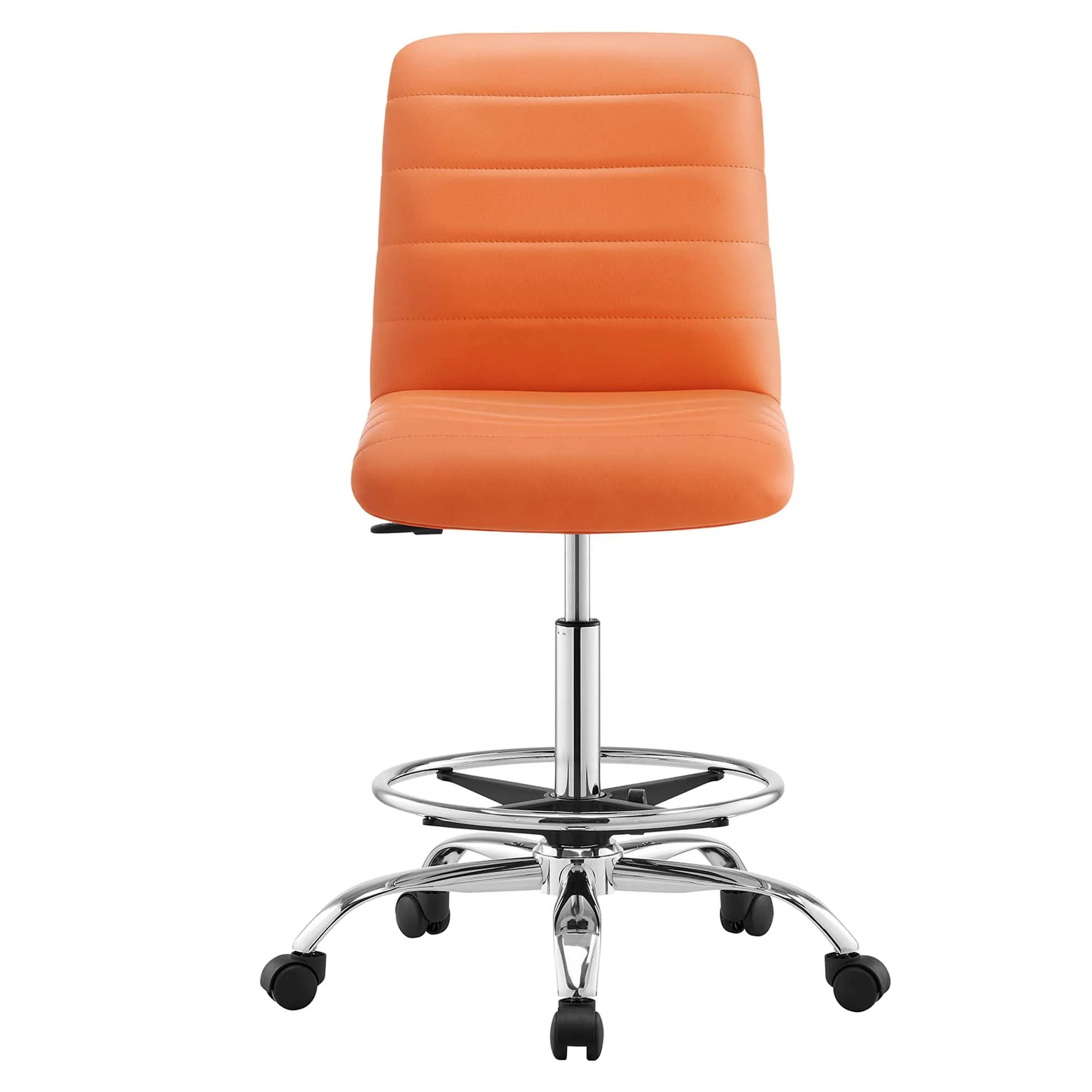 Ripple Armless Vegan Leather Drafting Chair by Modway