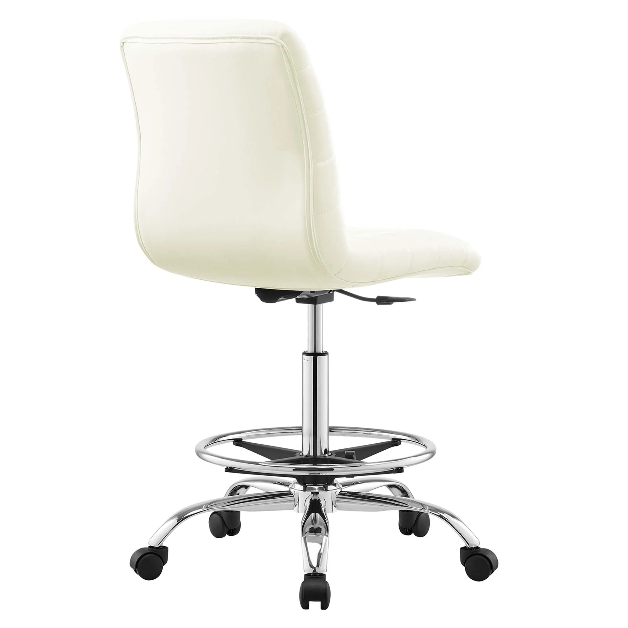 Ripple Armless Vegan Leather Drafting Chair by Modway