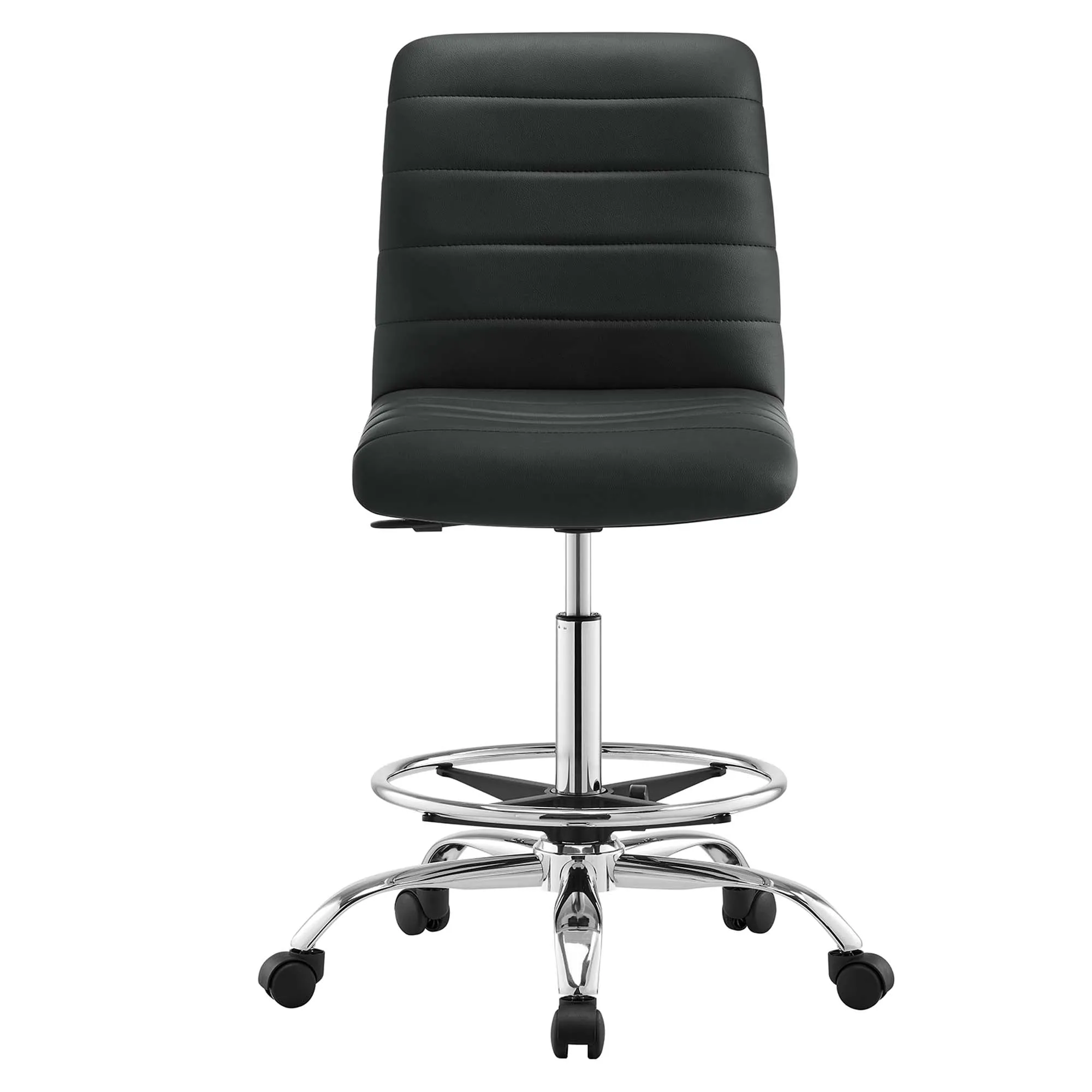 Ripple Armless Vegan Leather Drafting Chair by Modway