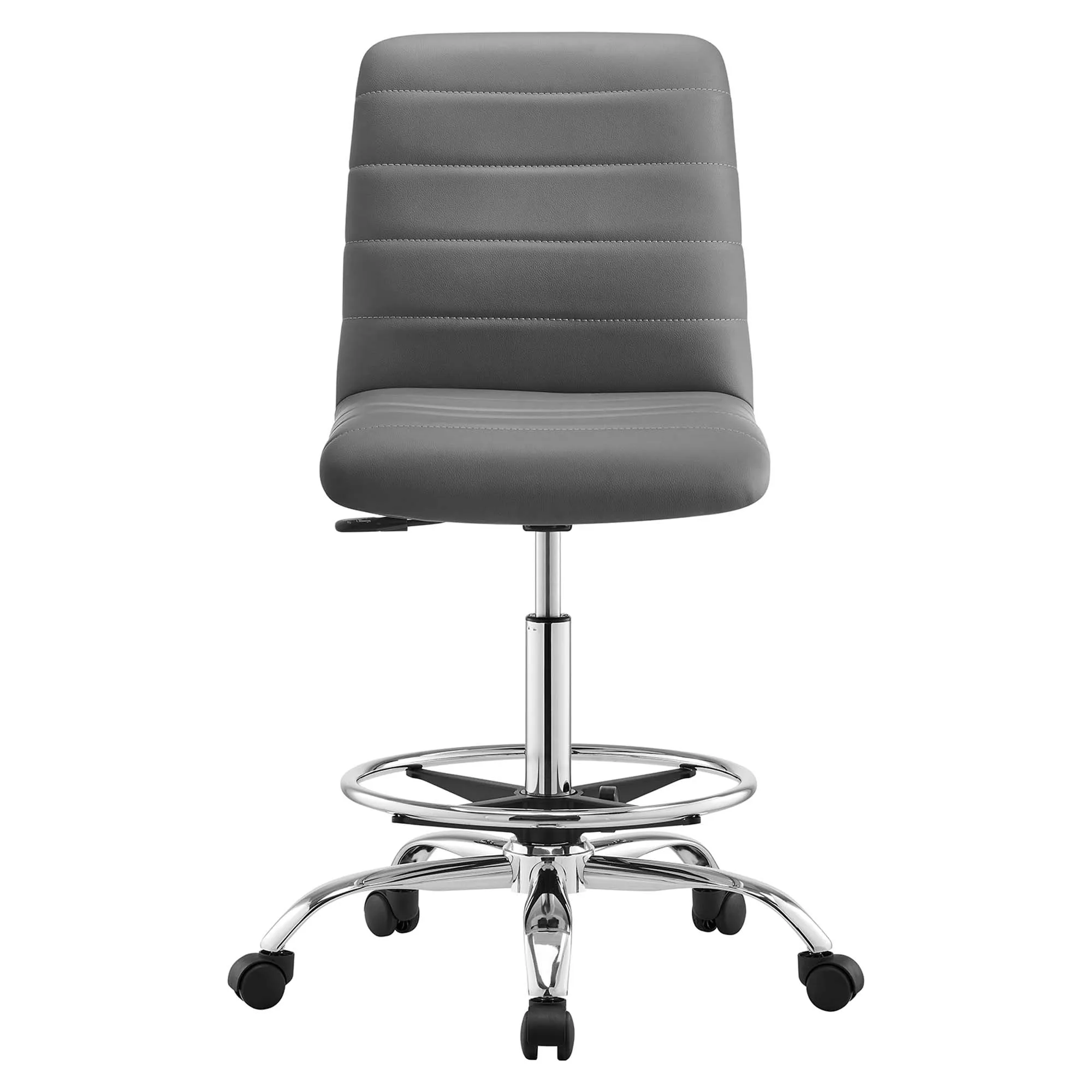 Ripple Armless Vegan Leather Drafting Chair by Modway