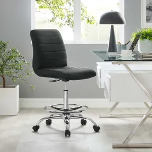 Ripple Armless Vegan Leather Drafting Chair by Modway