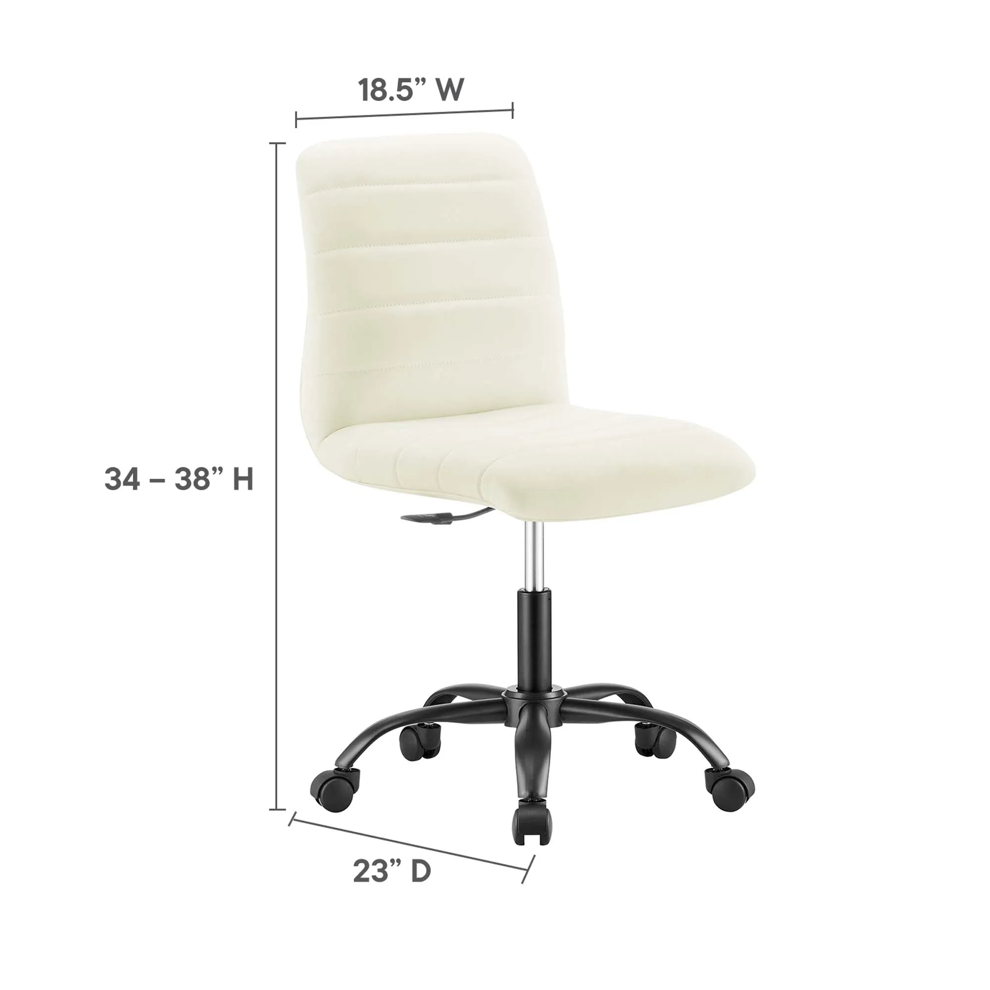 Ripple Armless Vegan Leather Office Chair by Modway