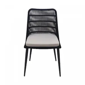 Rousseau Outdoor Dining Chair - Black/Ivory