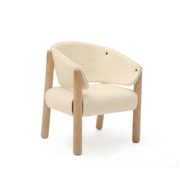 Saba Children's Chair in White Fur
