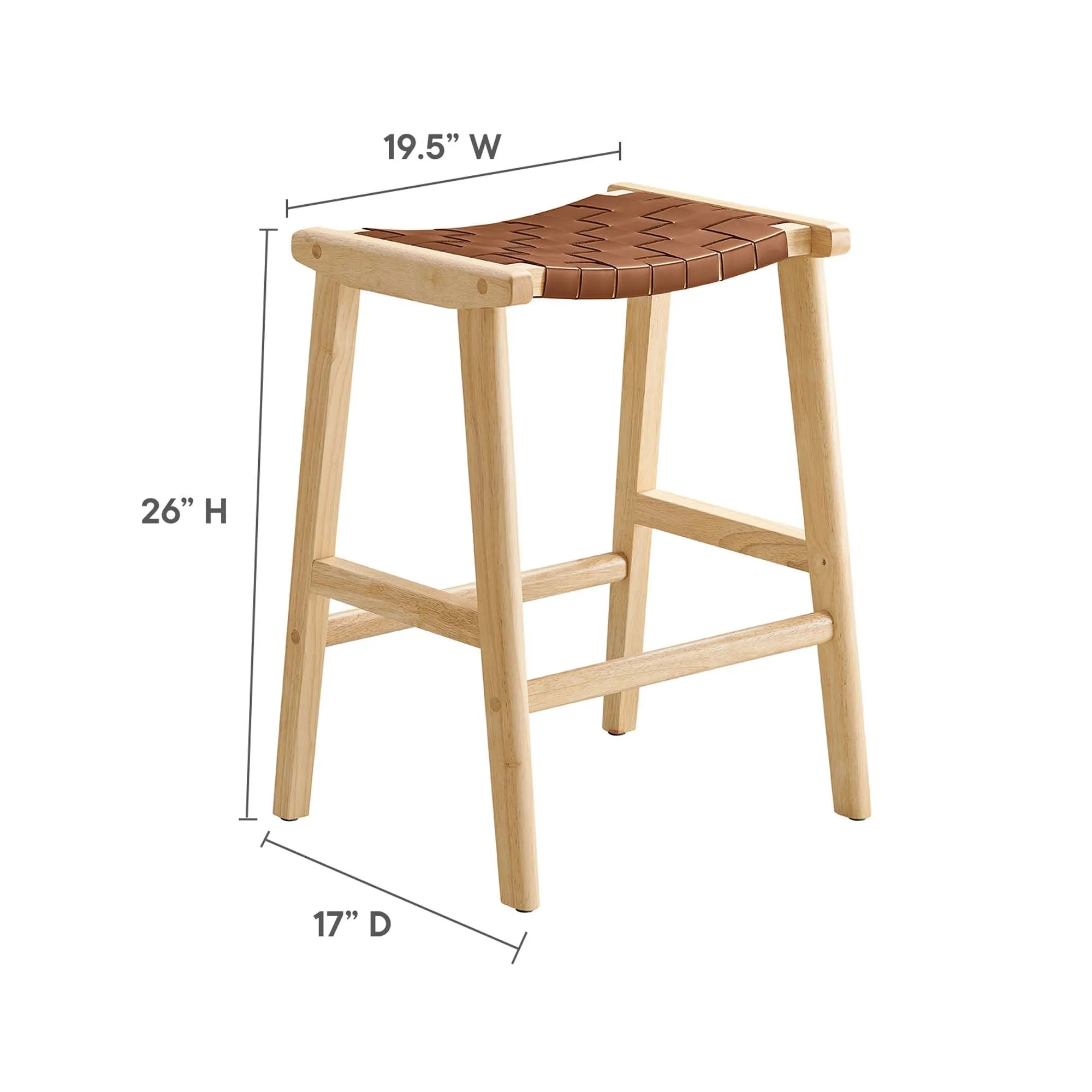 Saoirse Faux Leather Wood Counter Stool - Set of 2 by Modway