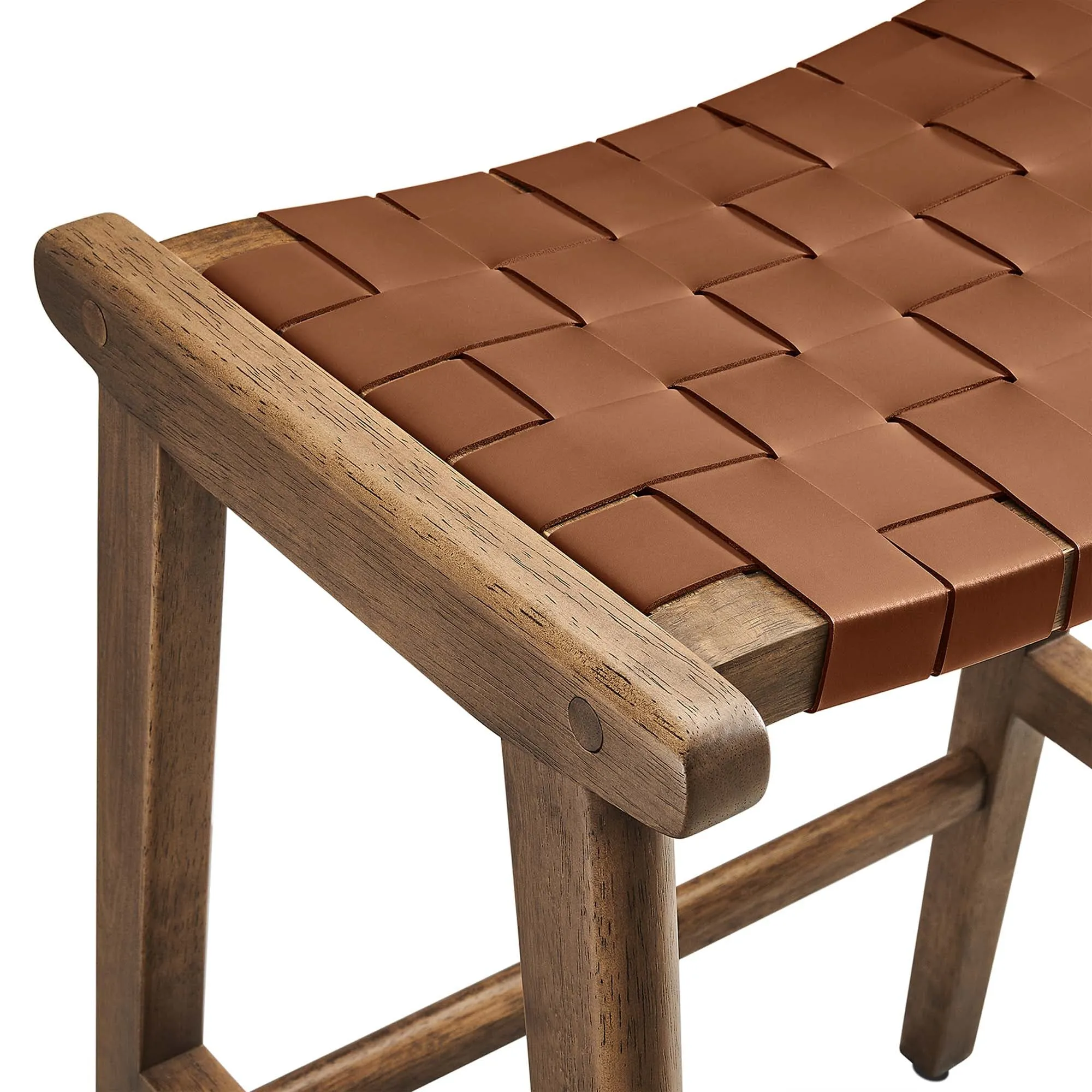 Saoirse Faux Leather Wood Counter Stool - Set of 2 by Modway