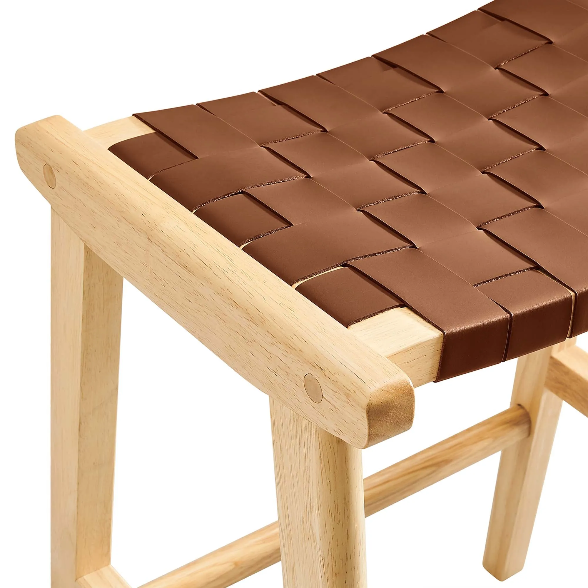 Saoirse Faux Leather Wood Counter Stool - Set of 2 by Modway