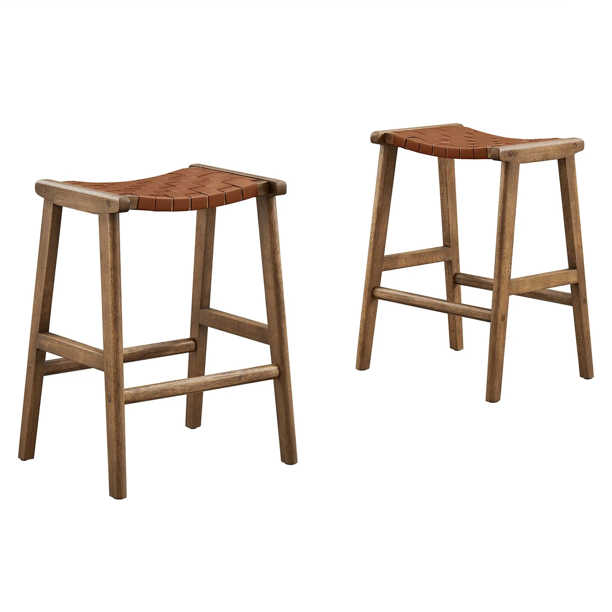 Saoirse Faux Leather Wood Counter Stool - Set of 2 by Modway