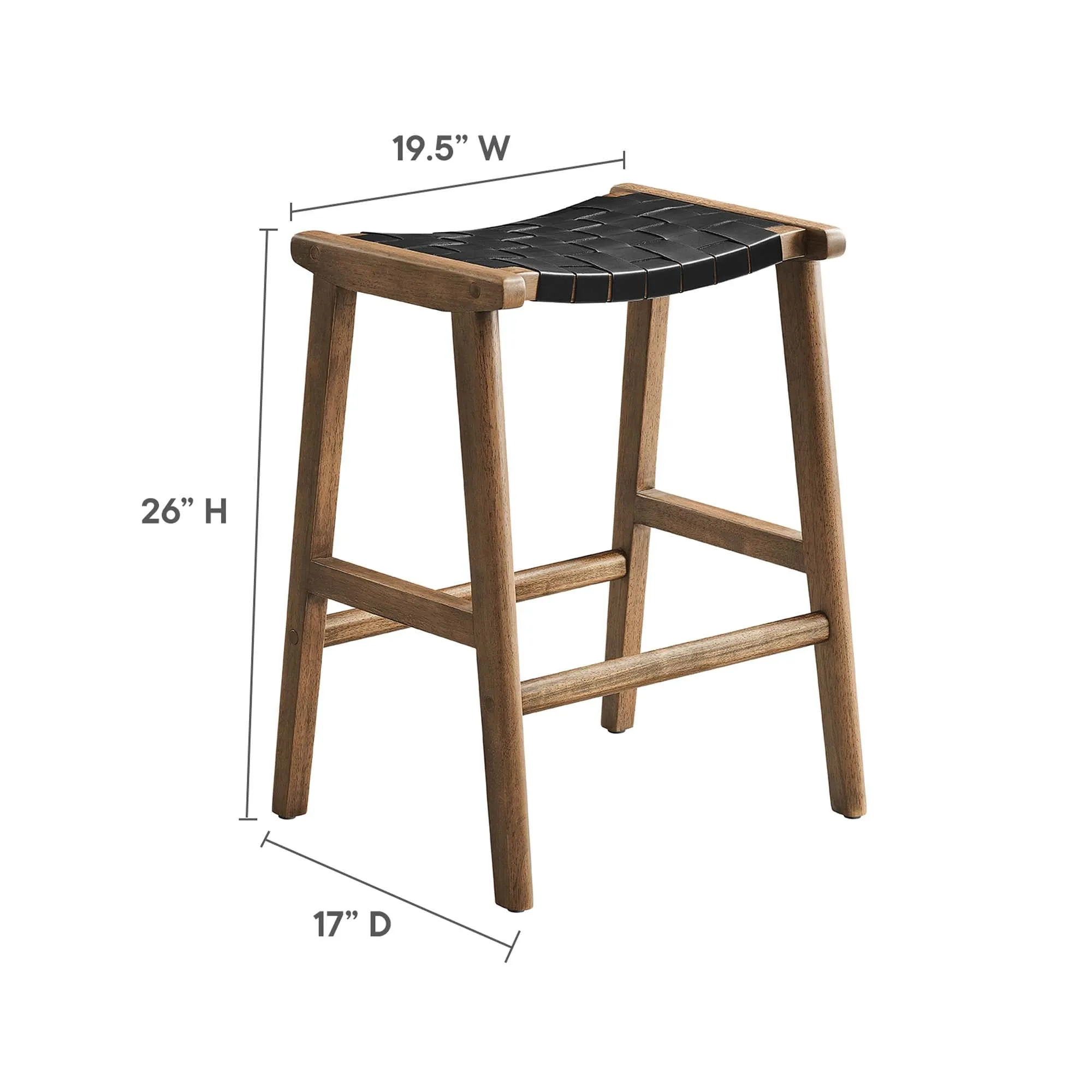 Saoirse Faux Leather Wood Counter Stool - Set of 2 by Modway