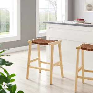 Saoirse Faux Leather Wood Counter Stool - Set of 2 by Modway