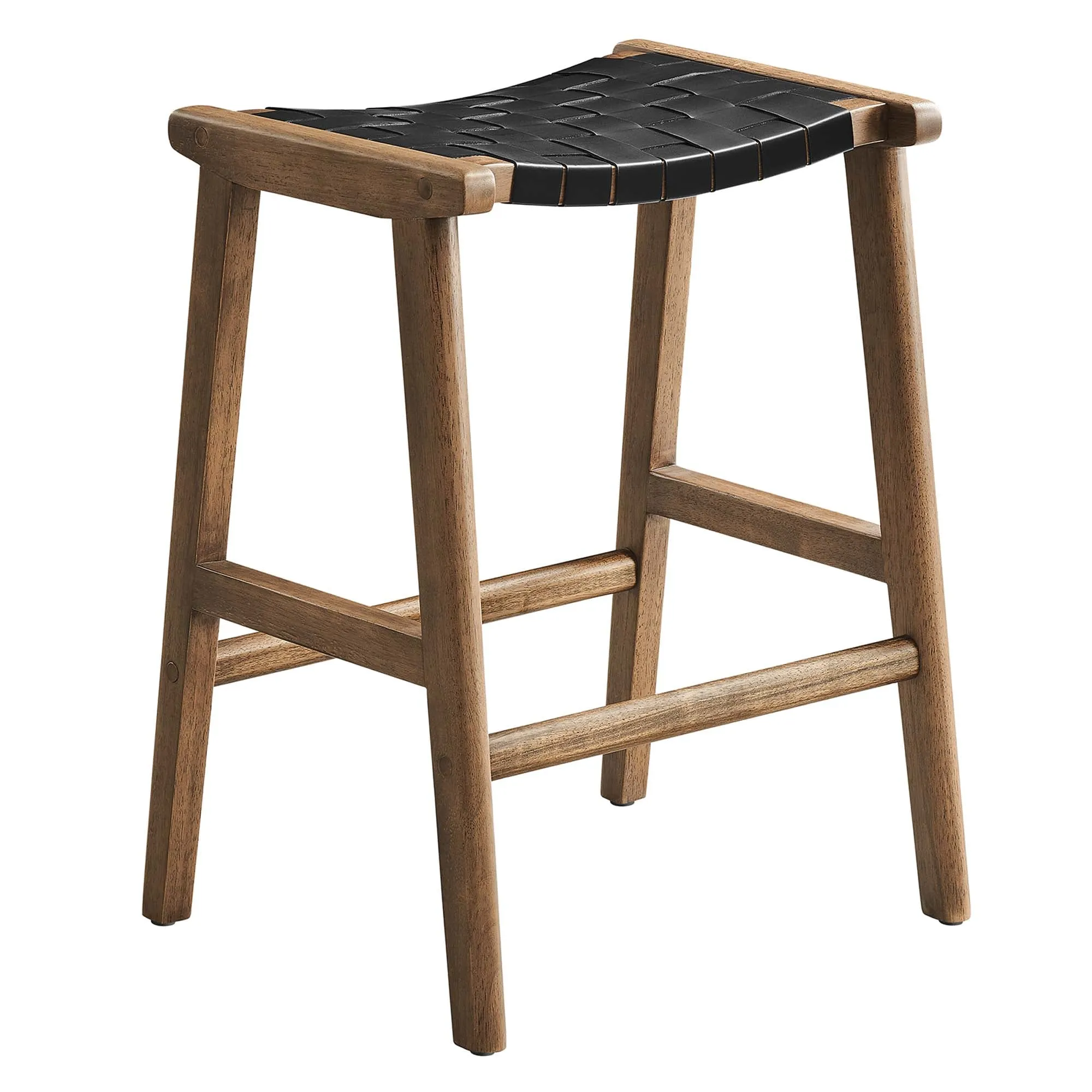 Saoirse Faux Leather Wood Counter Stool - Set of 2 by Modway