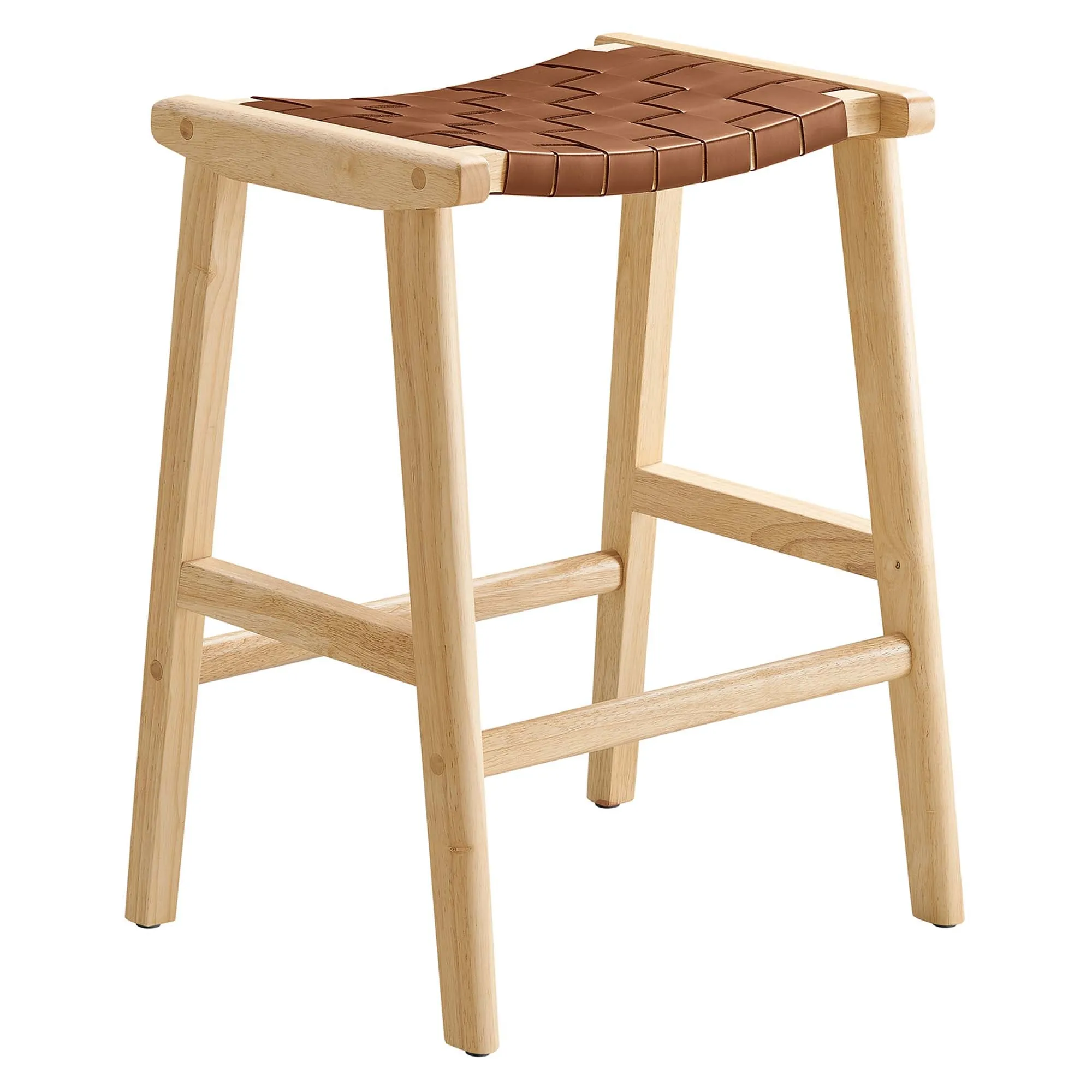 Saoirse Faux Leather Wood Counter Stool - Set of 2 by Modway